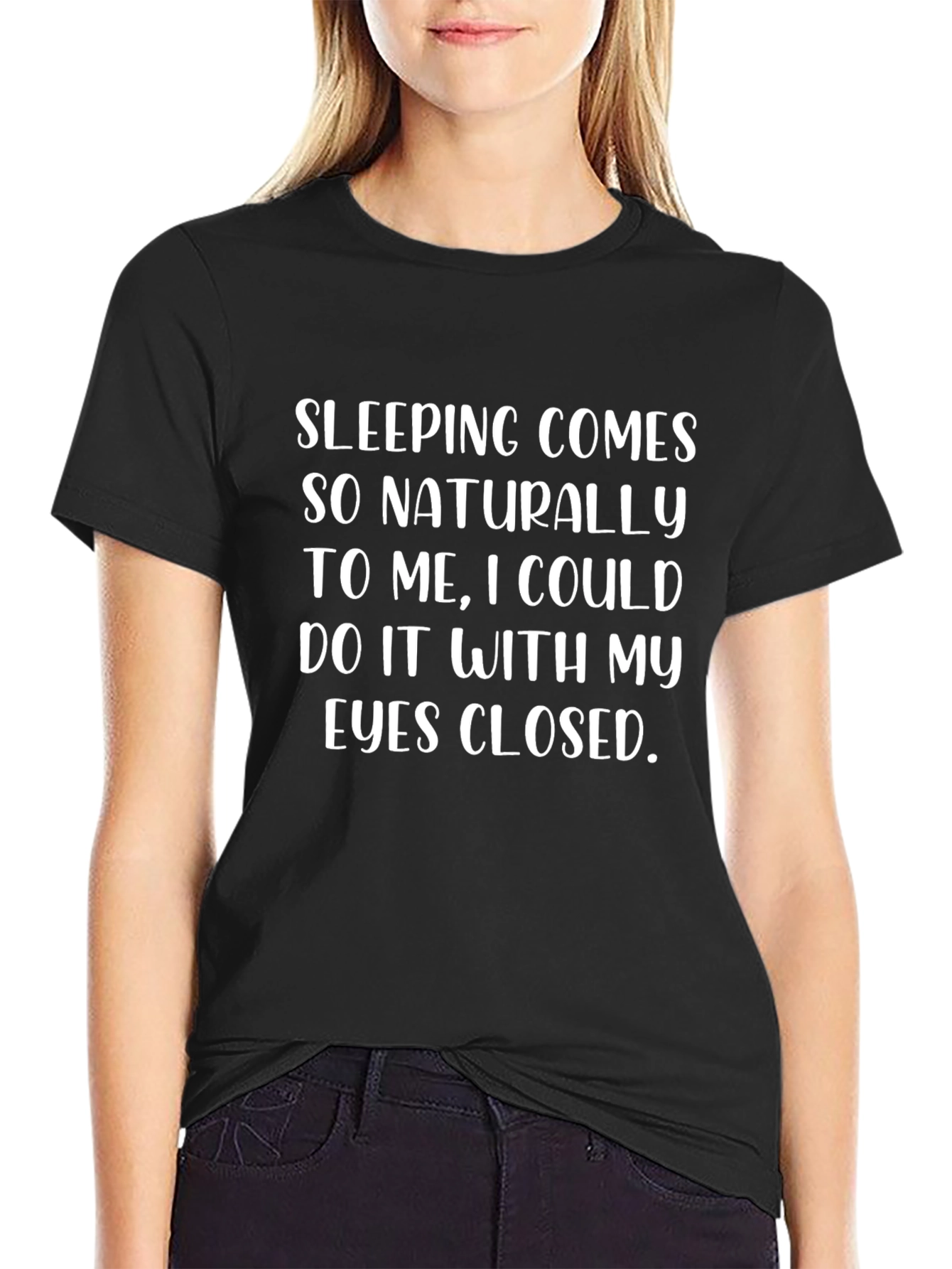 Funny Sleeping T-Shirt - Mens Black Sleep Tee