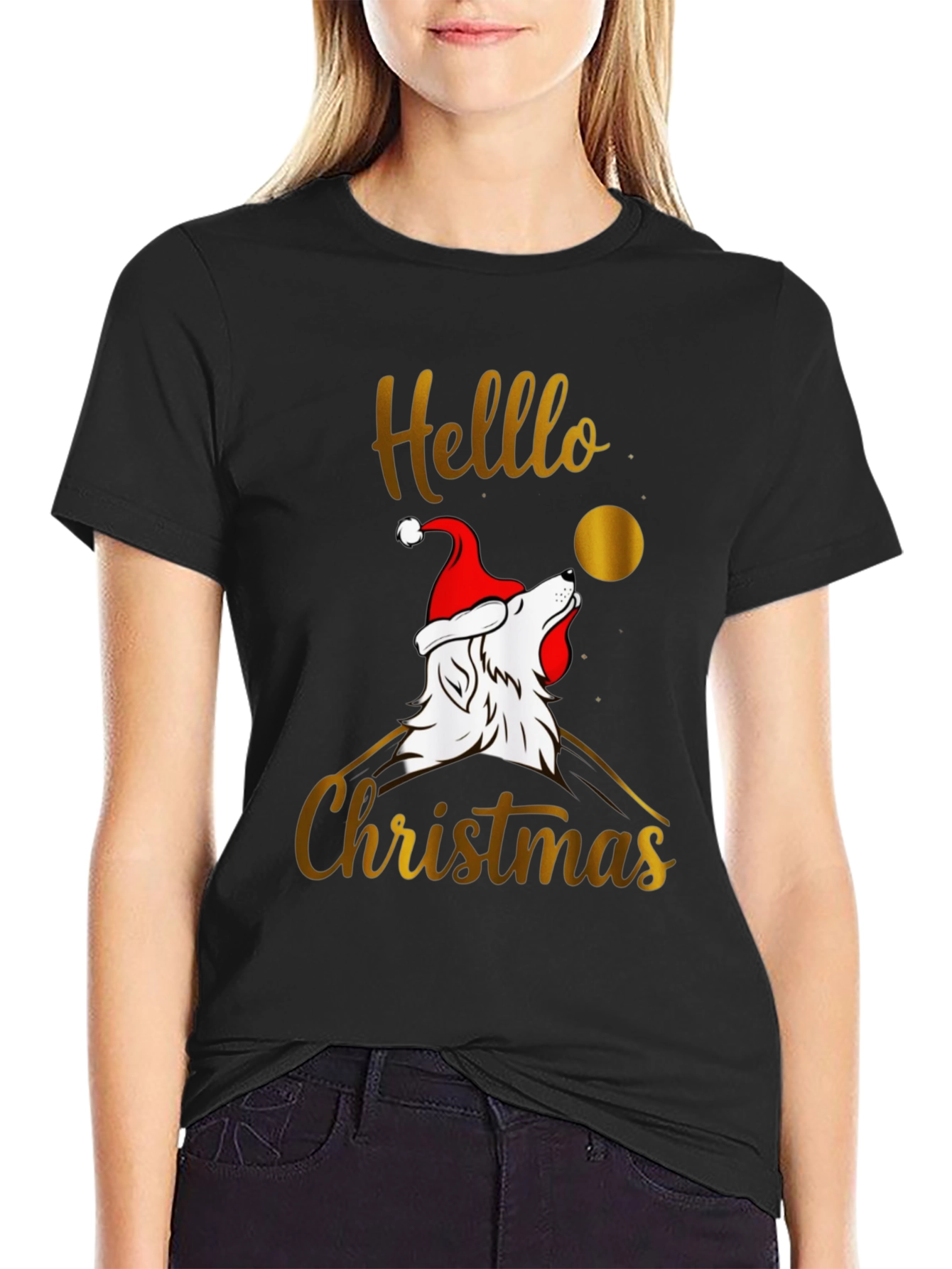 Hello Christmas Wolf T-Shirt