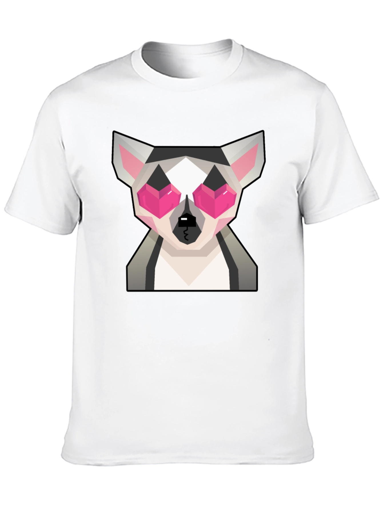 Geometric Lemur Graphic Tee - Quirky Black T-Shirt