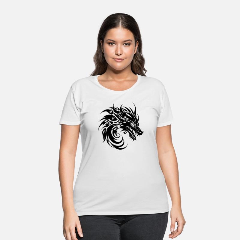 Tattoo Style Roaring Chinese Dragon Head