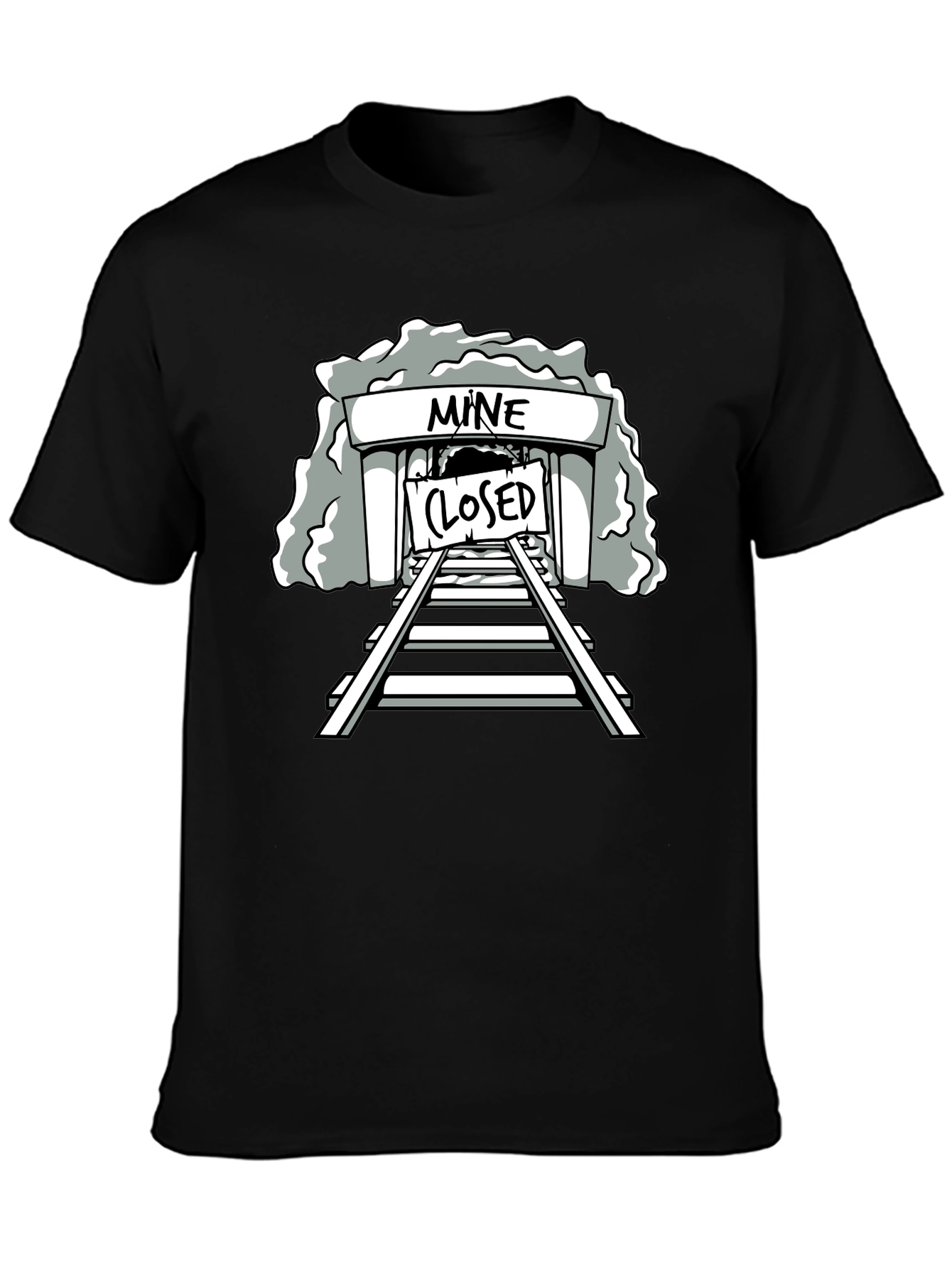 Mine Closed Graphic Tee - Black Cotton T-Shirt