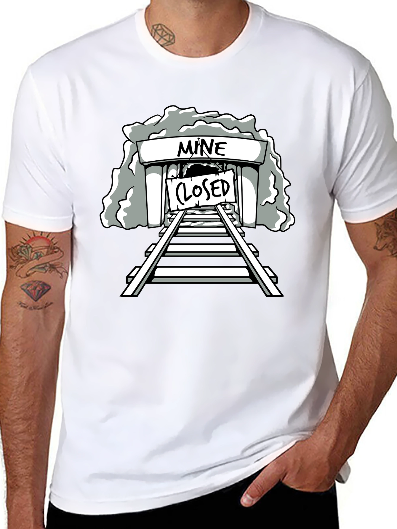 Mine Closed Graphic Tee - Black Cotton T-Shirt