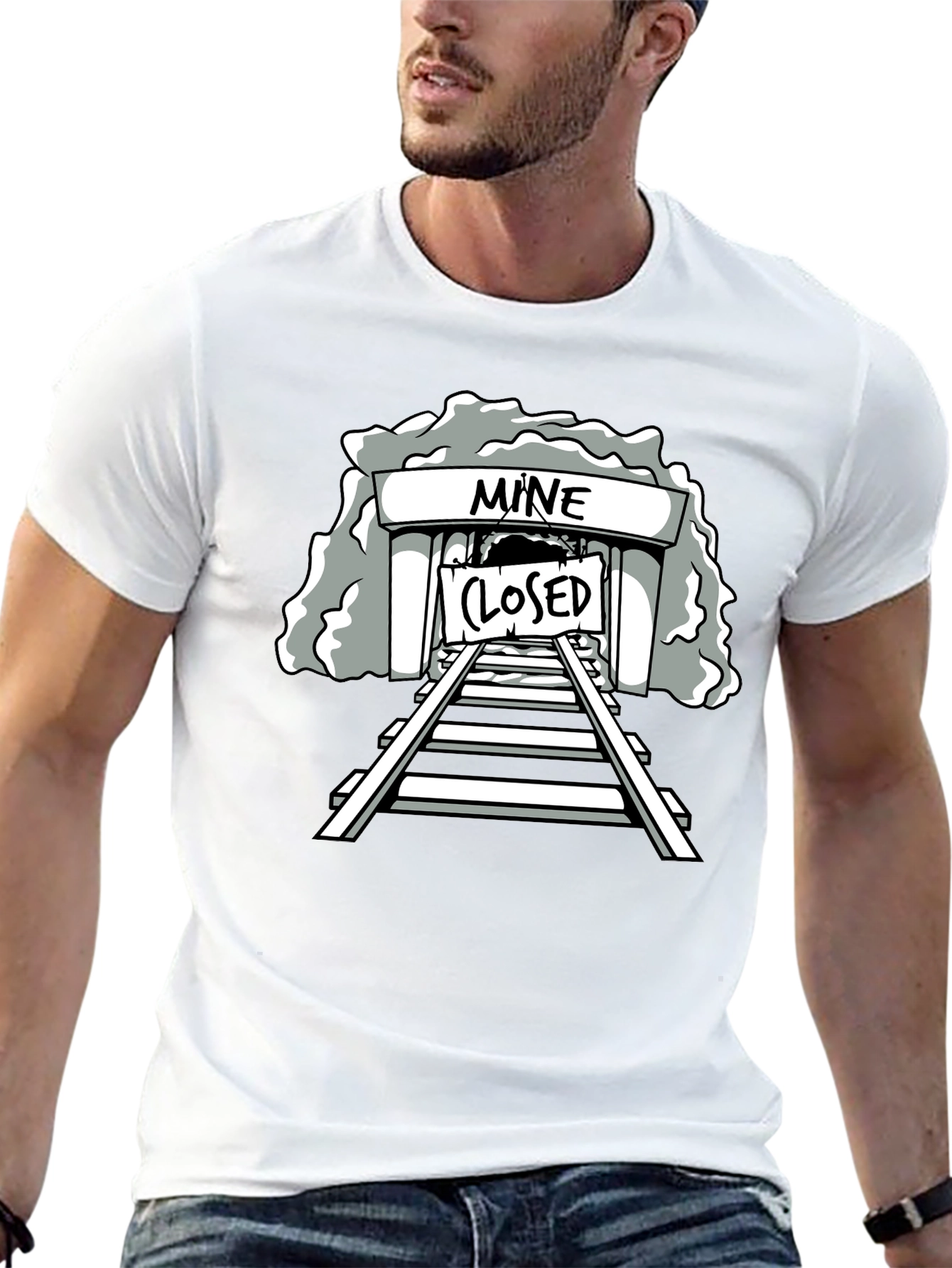 Mine Closed Graphic Tee - Black Cotton T-Shirt