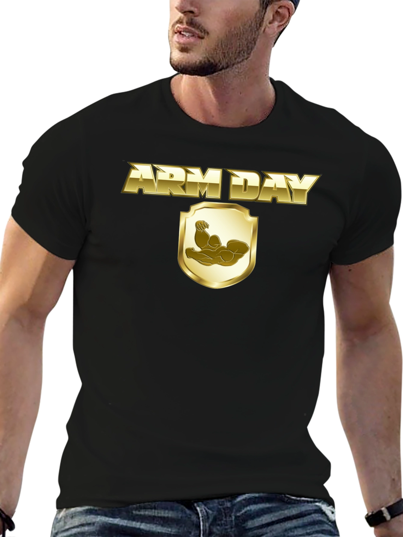 Arm Day T-Shirt - Gold Design
