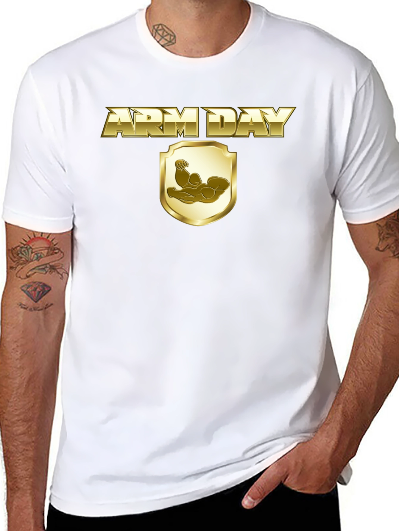 Arm Day T-Shirt - Gold Design