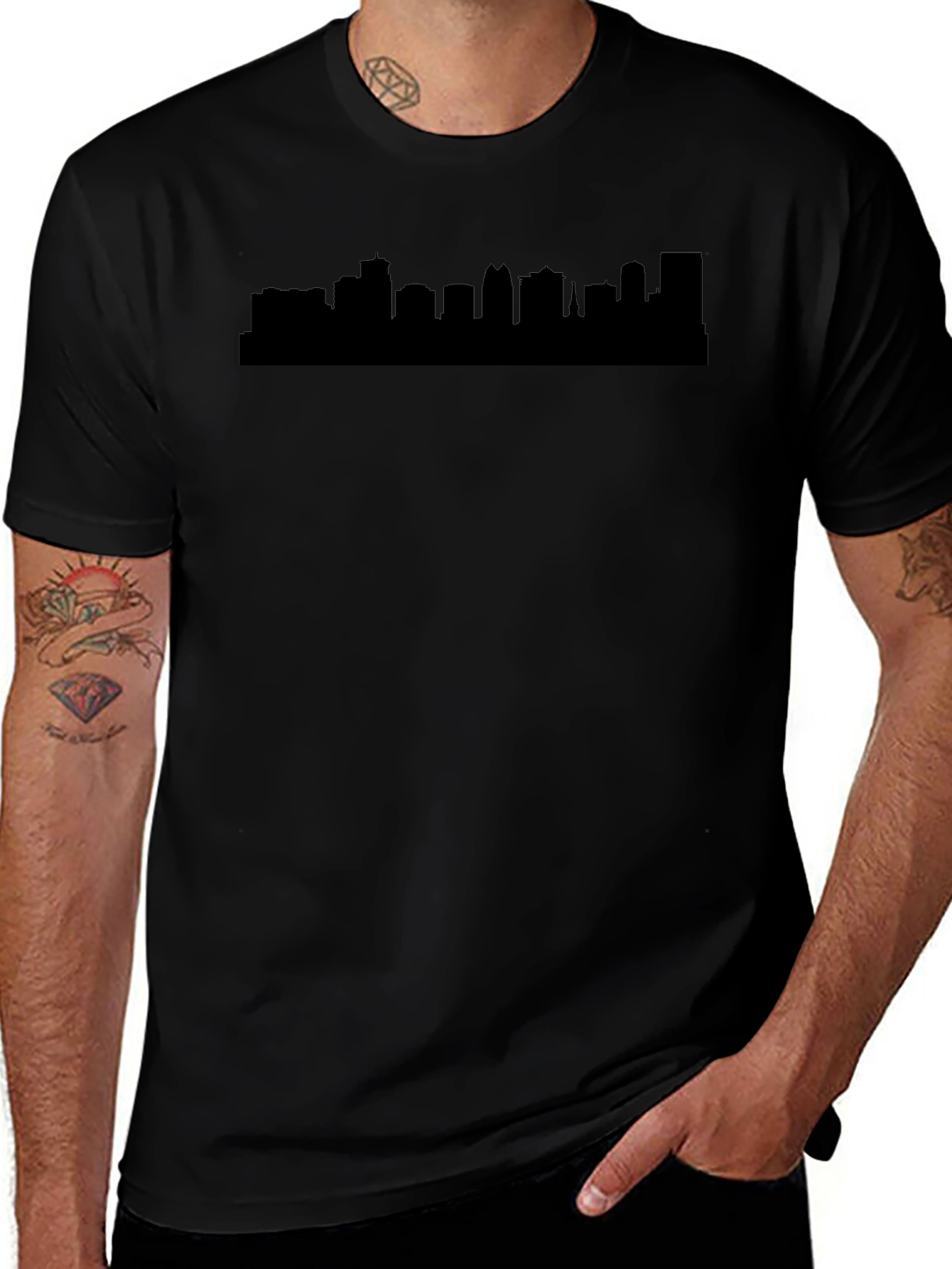 City Skyline Graphic Tee - Black