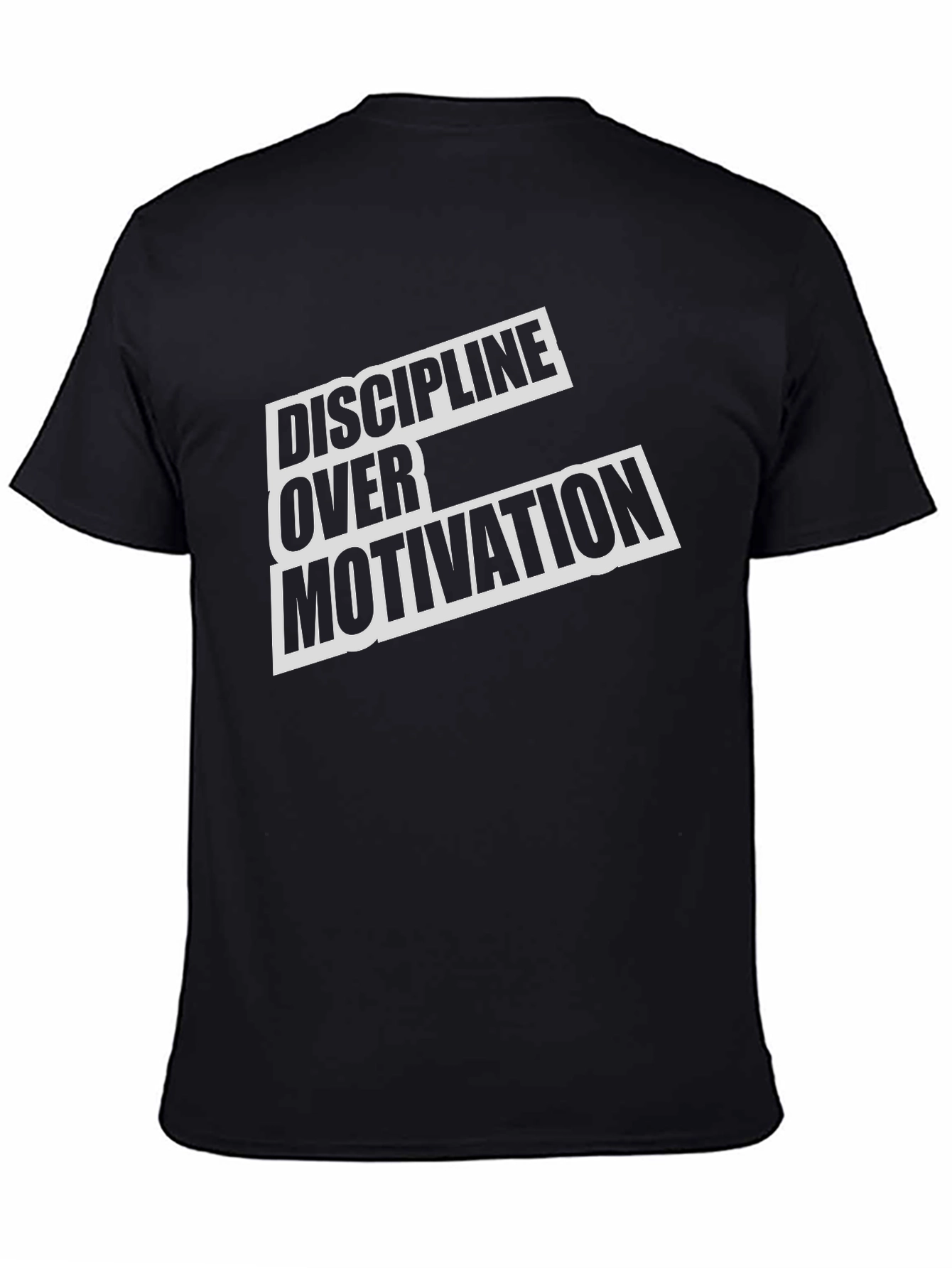 Discipline Over Motivation Black Graphic Tee