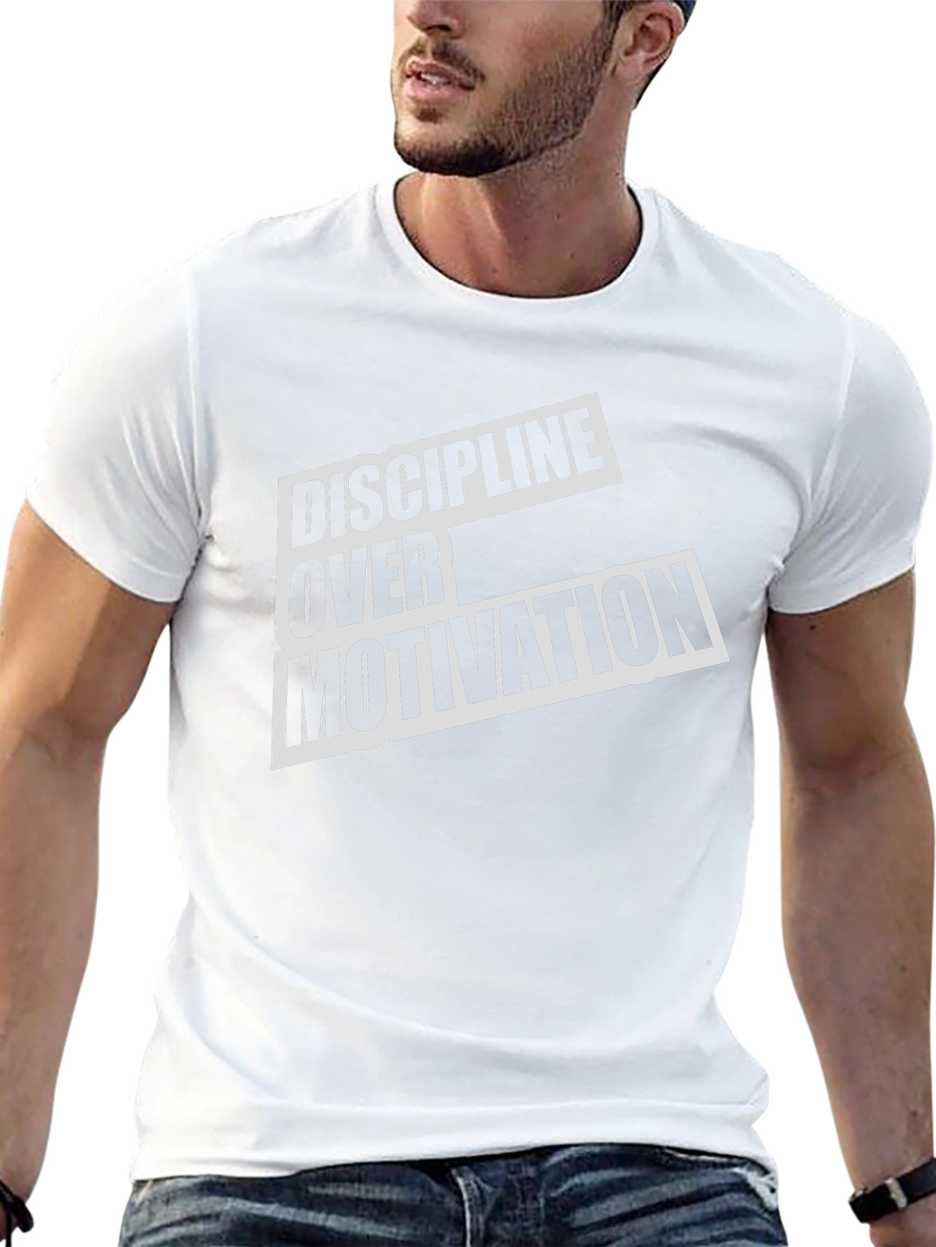 Discipline Over Motivation Black Graphic Tee