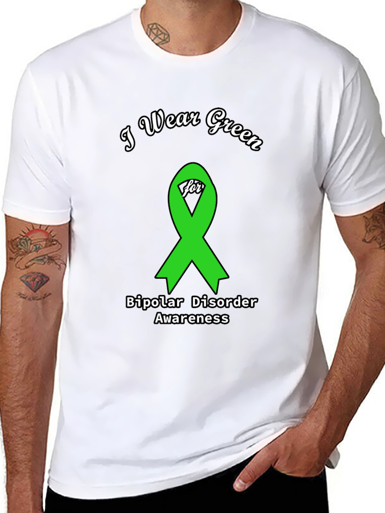 I Wear Green for Bipolar Awareness T-Shirt