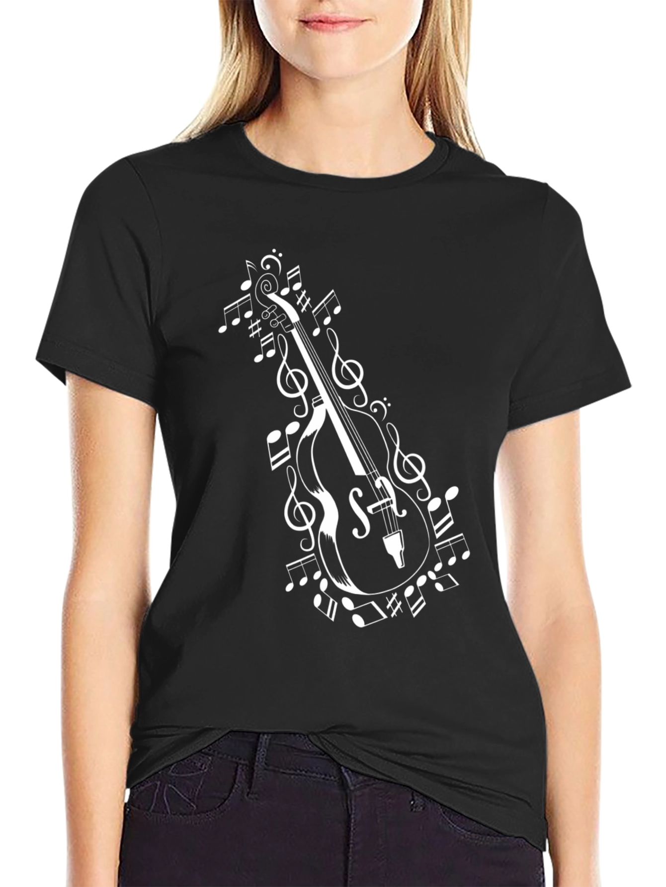 Musical Bass T-Shirt - Black Cotton Tee