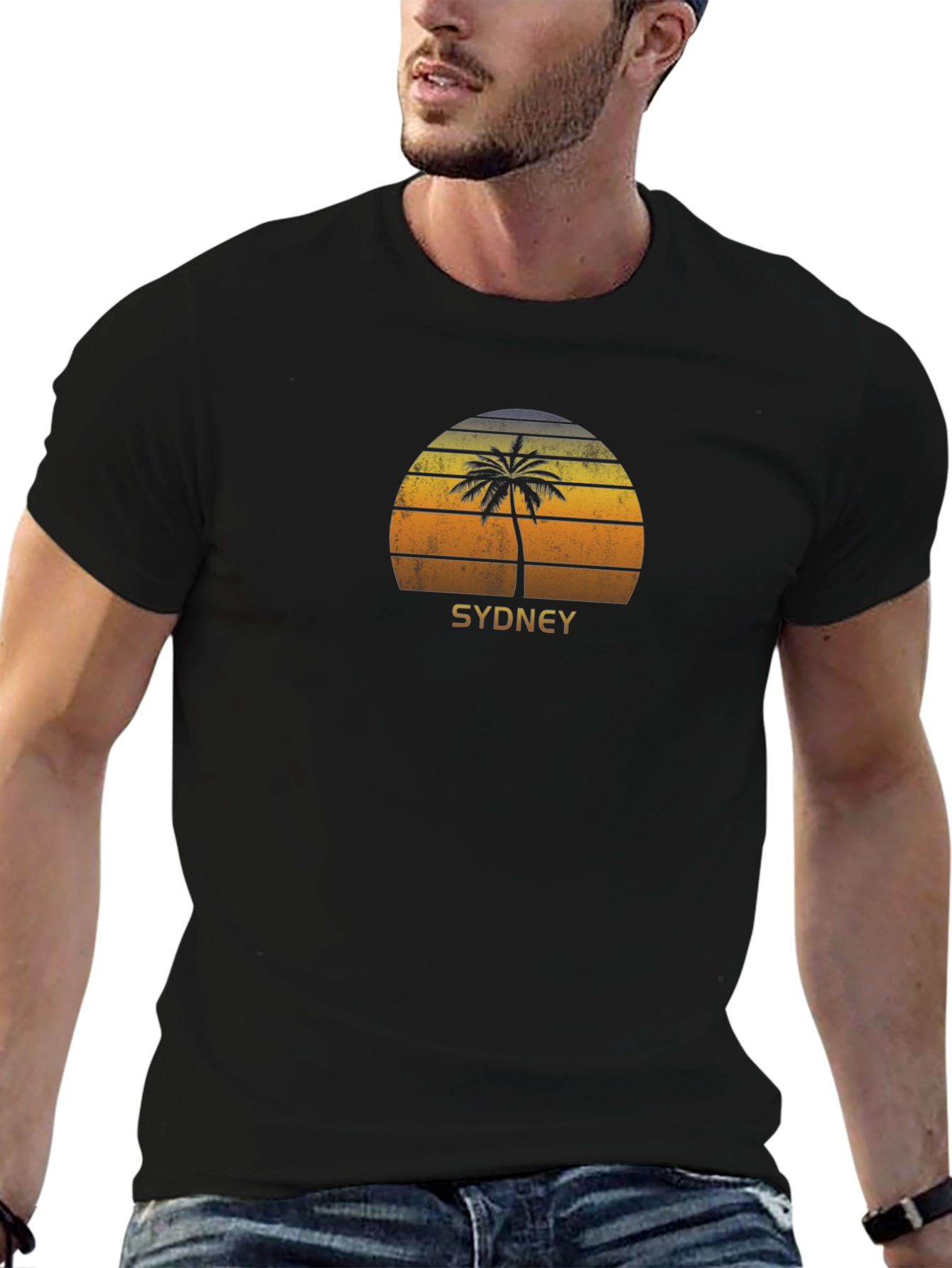 Sydney Sunset Palm Tree Graphic T-Shirt