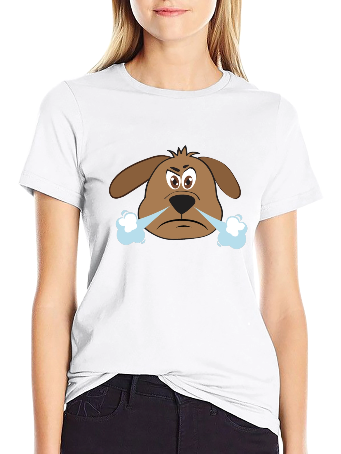 Angry Dog Graphic Tee - Black Cotton T-Shirt