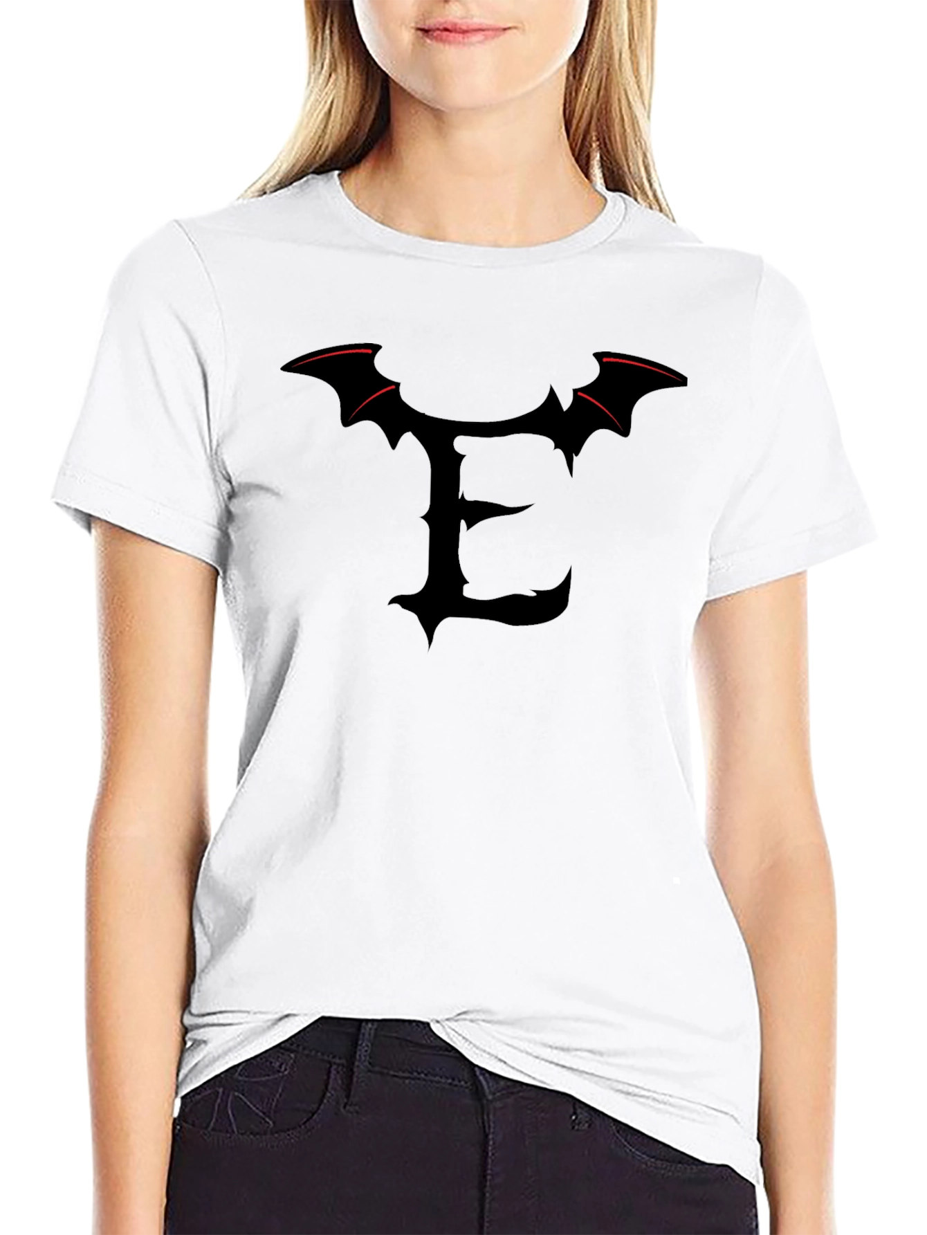 Bat Wing E Initial T-Shirt