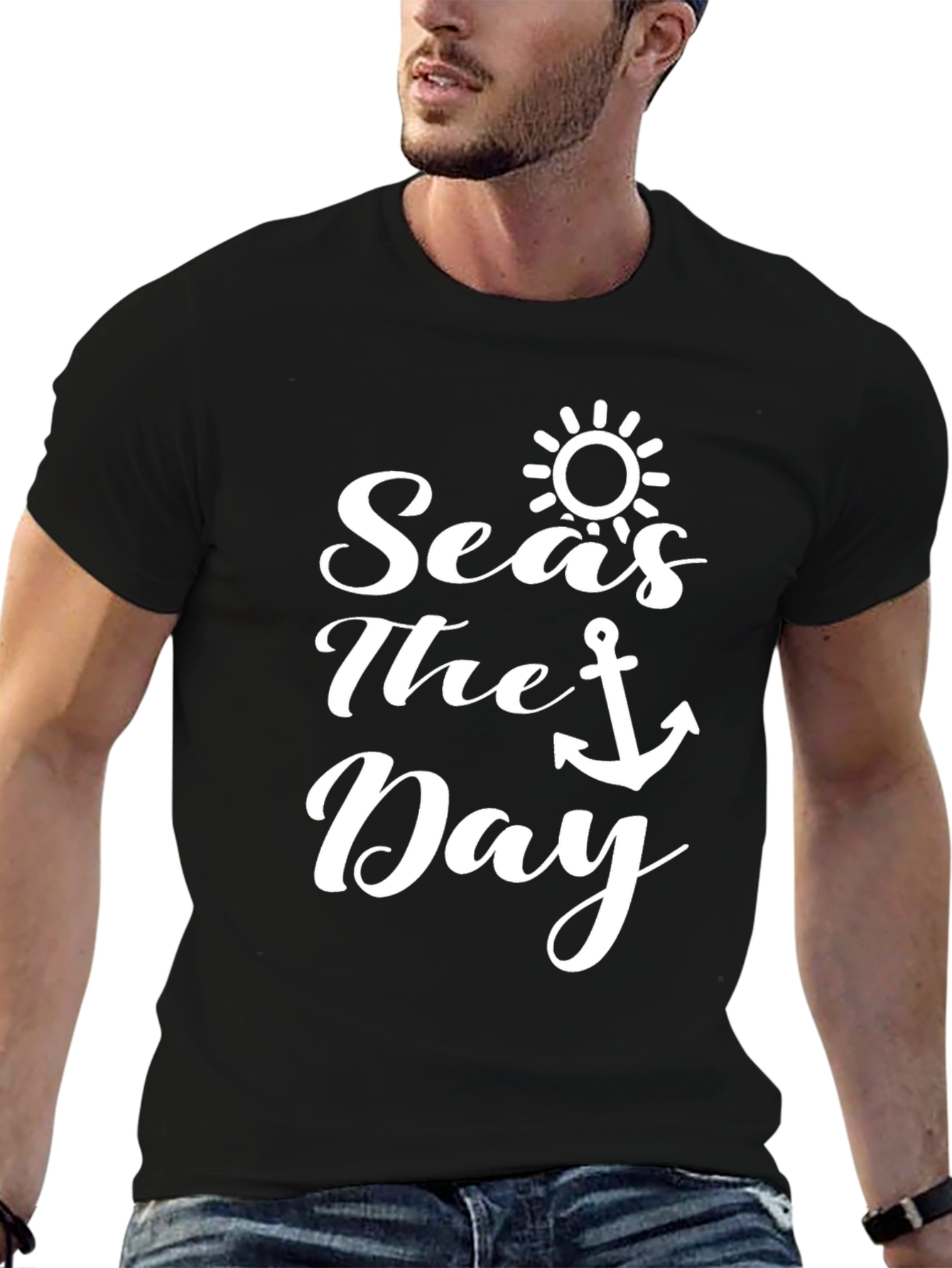 Seas The Day Graphic T-Shirt - Summer Nautical Theme