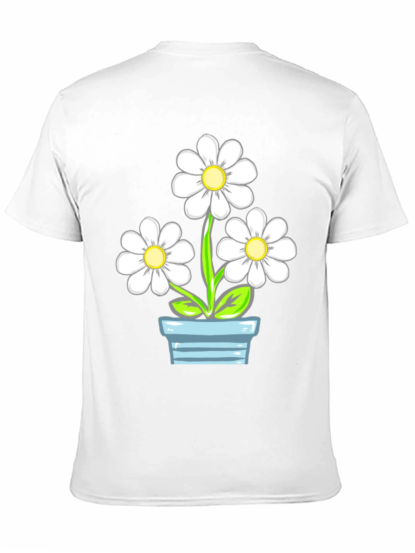 Daisy Flower Pot Graphic Tee - Stylish Comfort