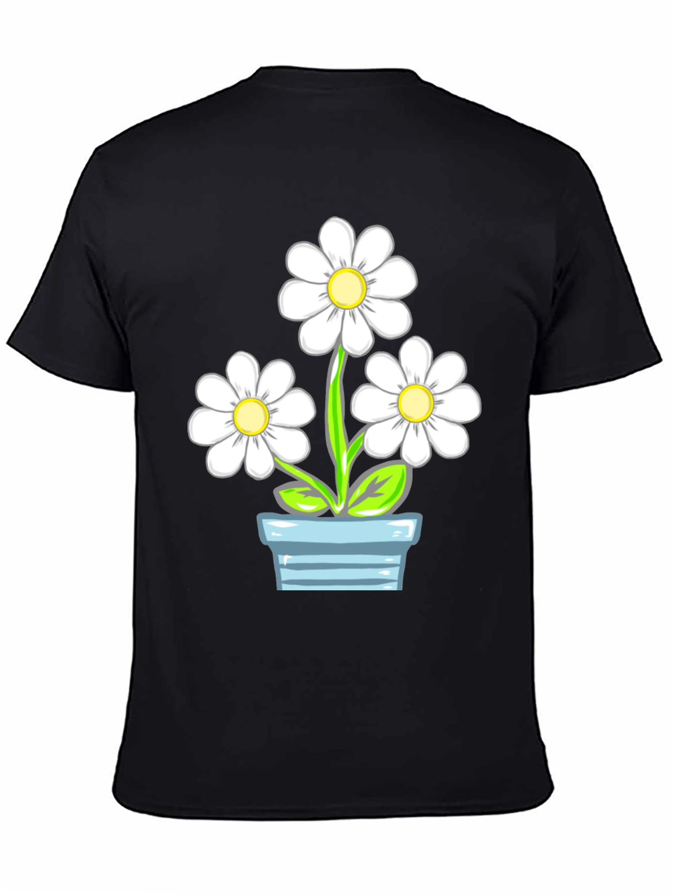 Daisy Flower Pot Graphic Tee - Stylish Comfort