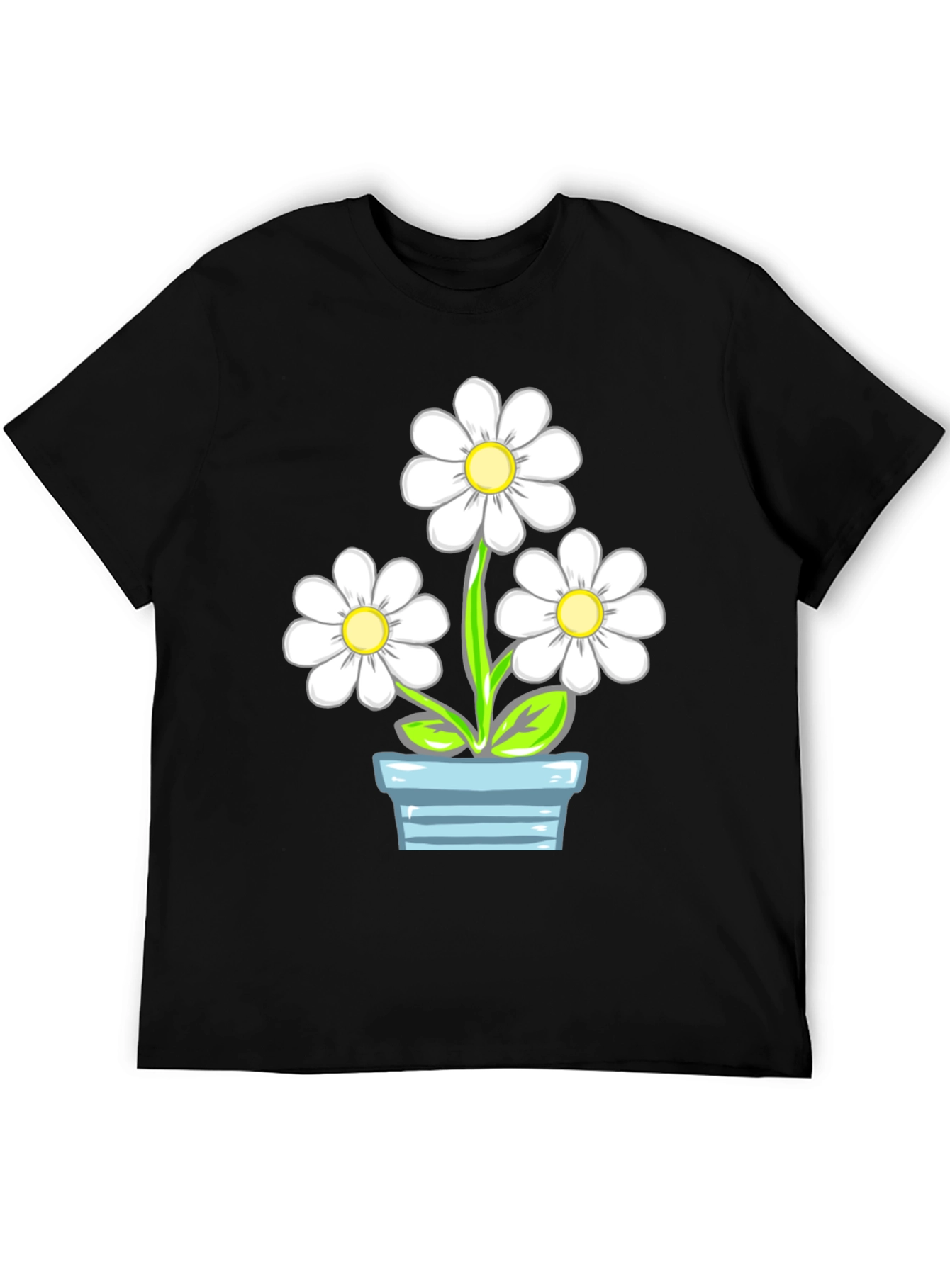 Daisy Flower Pot Graphic Tee - Stylish Comfort