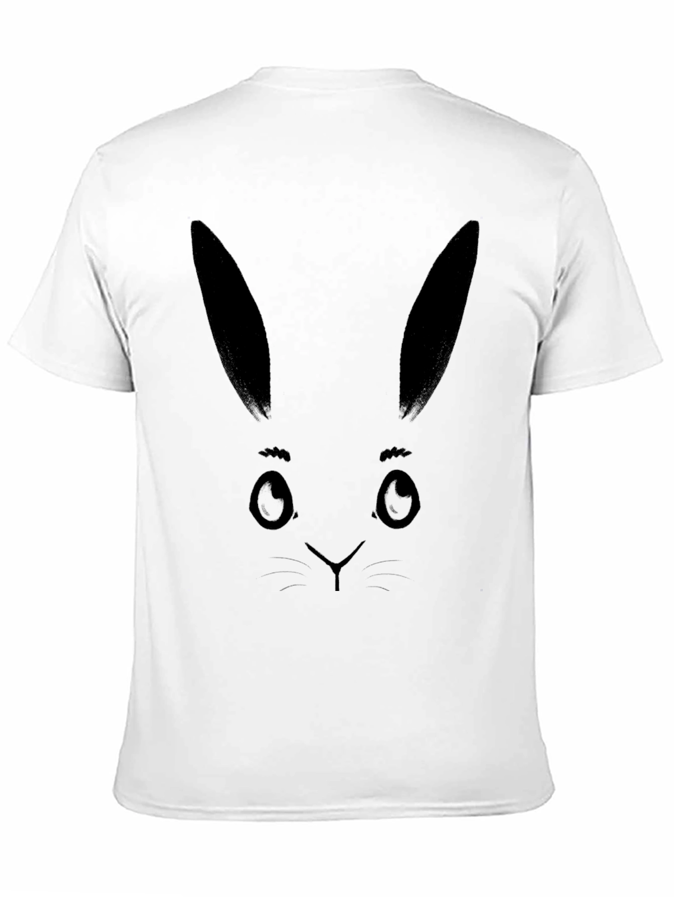 Bunny Face Graphic Tee - Black Cotton T-Shirt