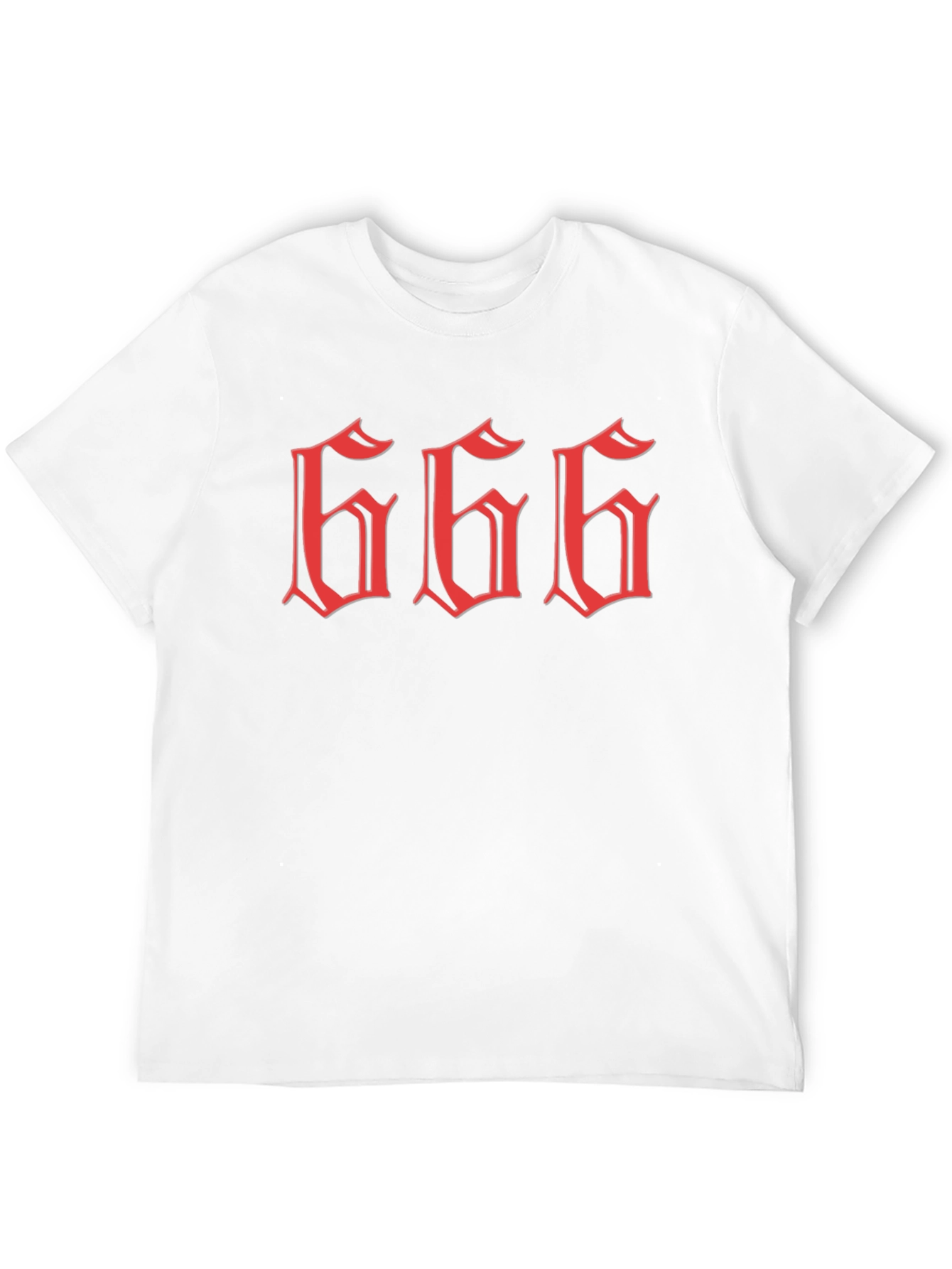 Mens Graphic Tee - Red 666 Design
