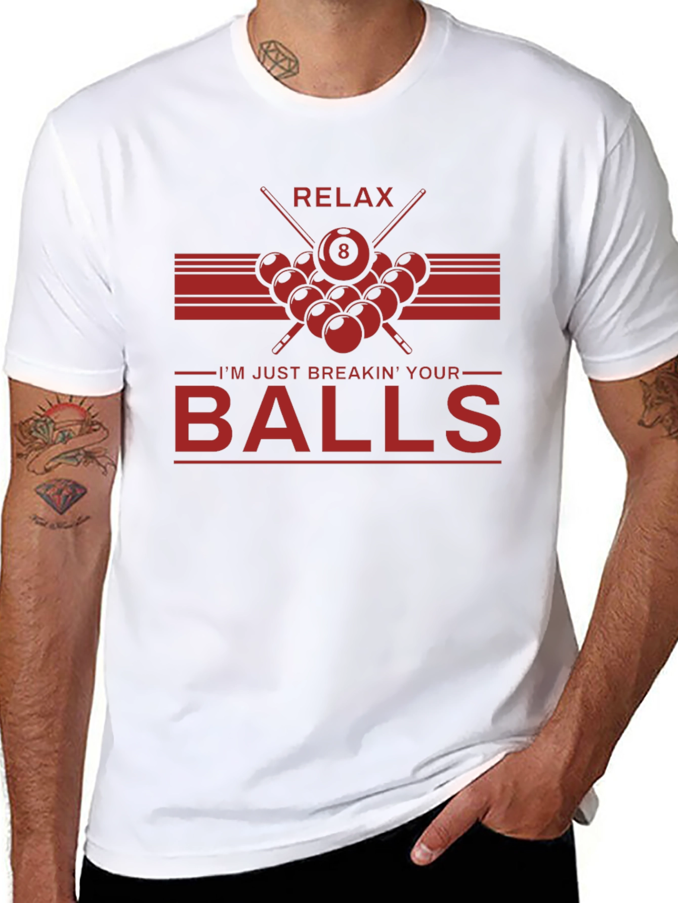 Relax Breakin Balls Graphic Tee - Billiards Shirt