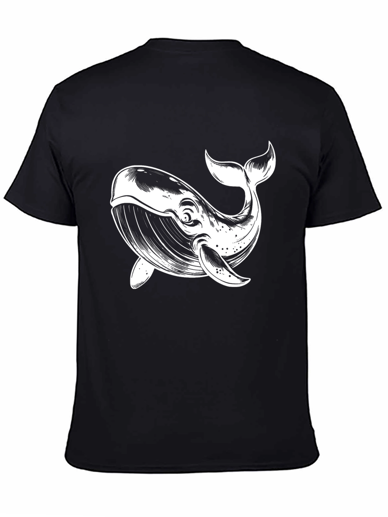 Black Whale Graphic Tee - Mens Casual T-Shirt