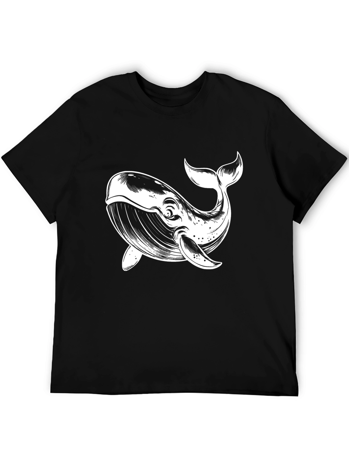 Black Whale Graphic Tee - Mens Casual T-Shirt