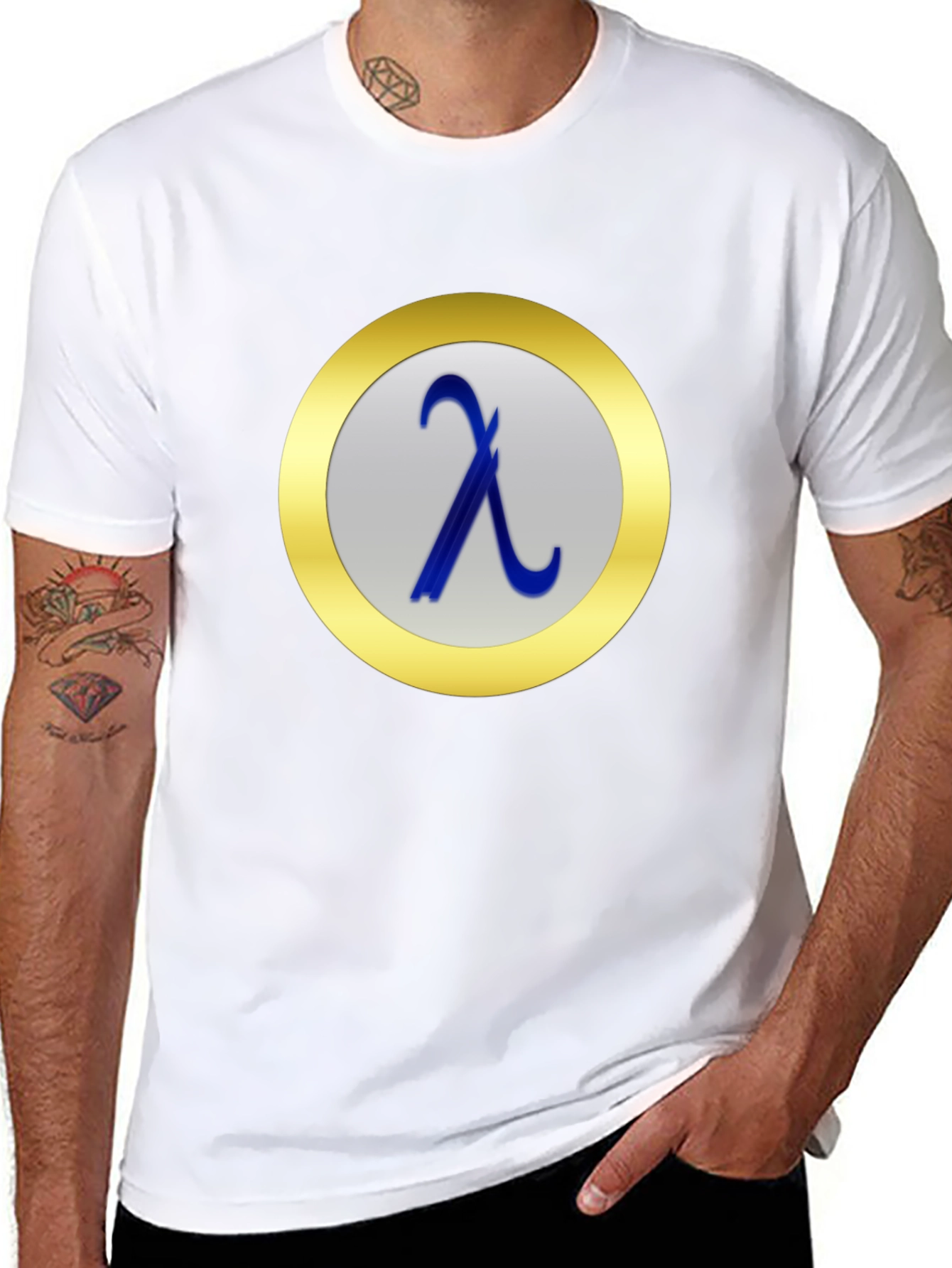 Lambda Symbol T-Shirt - Black Casual Tee
