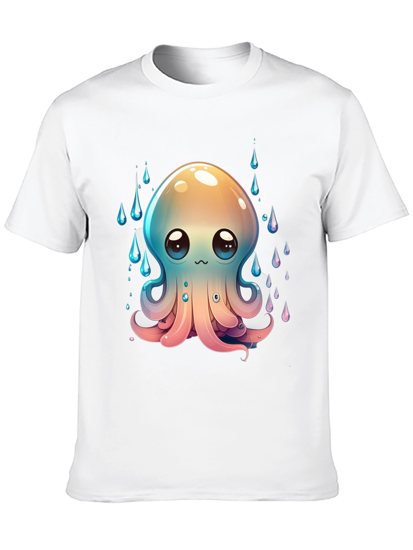 Cute Octopus Graphic T-Shirt - Black