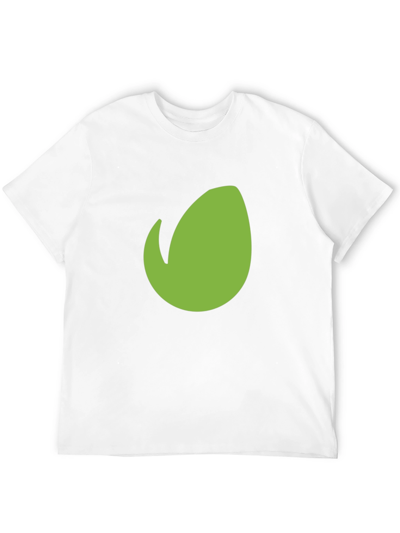 Mens Black T-Shirt with Green Leaf Design