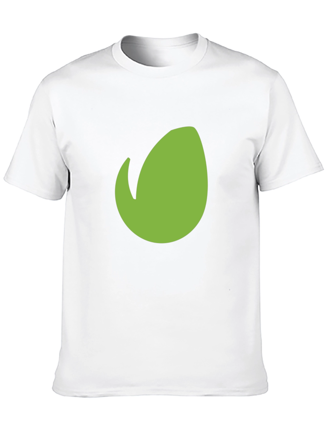Mens Black T-Shirt with Green Leaf Design