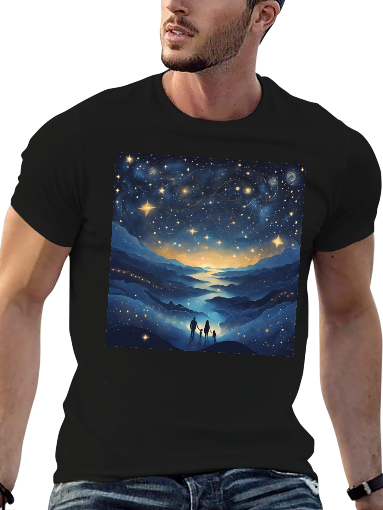Starry Night Family Tee - Celestial Graphic T-Shirt