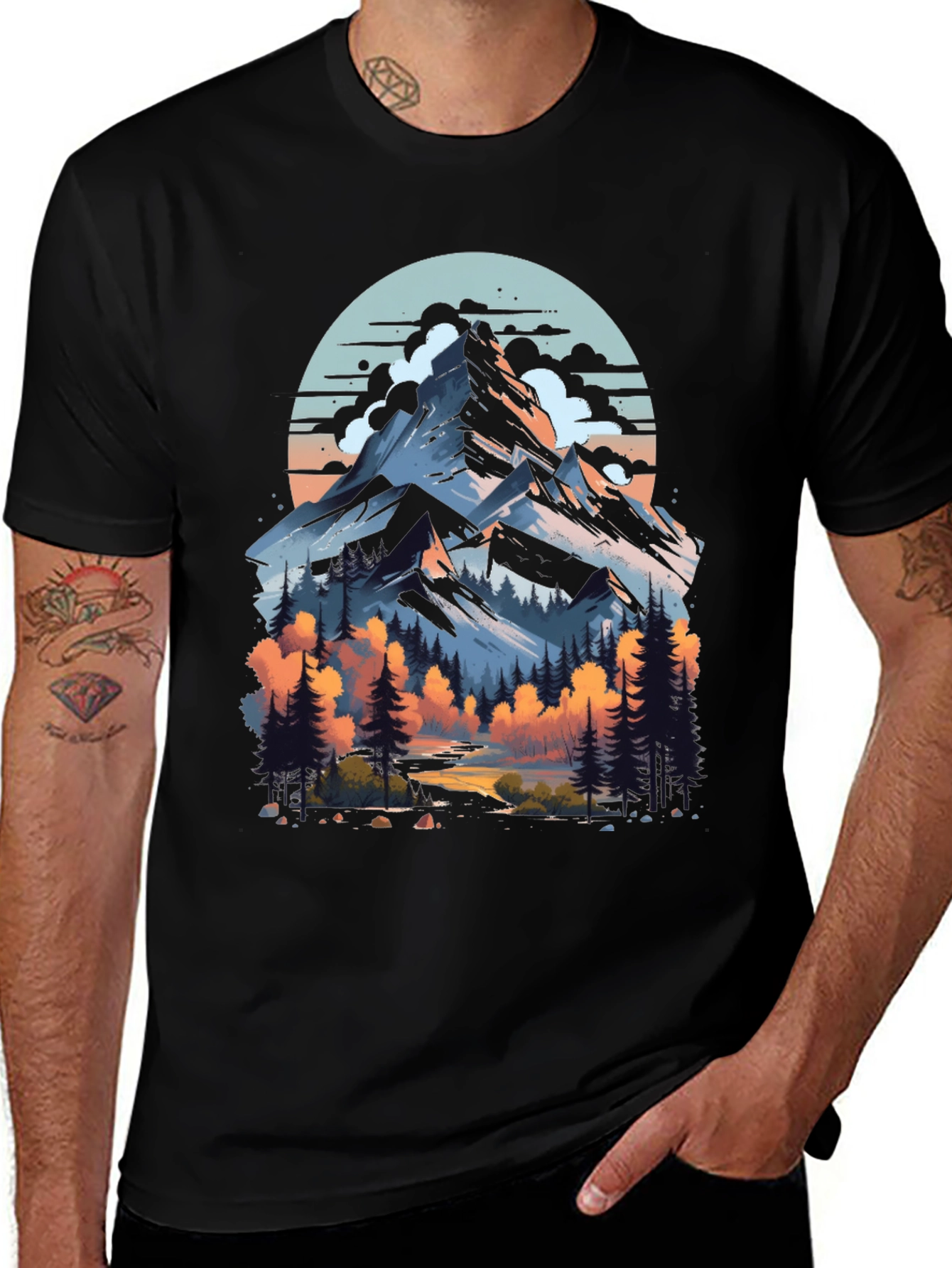 Mountain Peak Graphic Tee - Nature Adventure Shirt