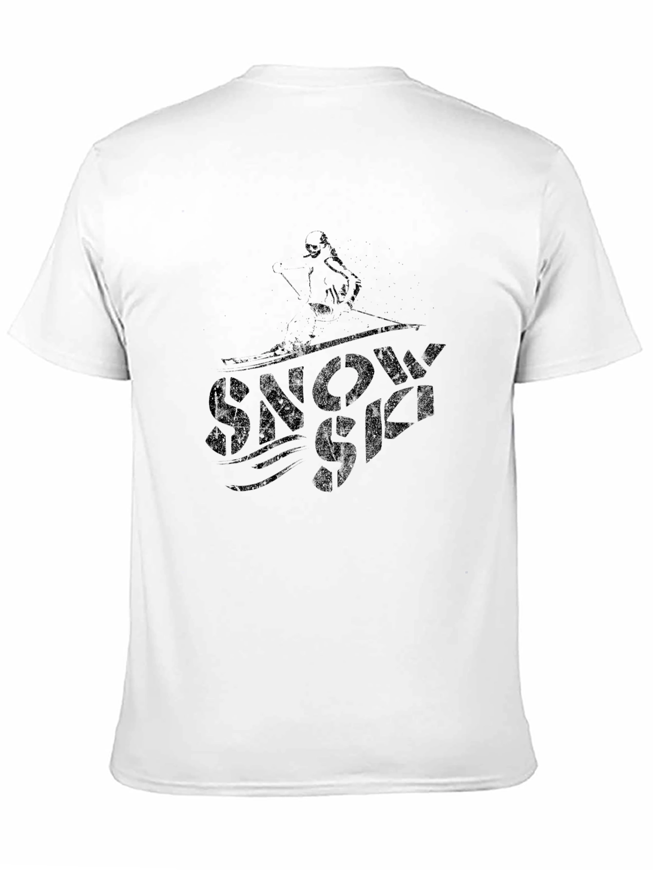 Snow Ski Graphic Black T-Shirt