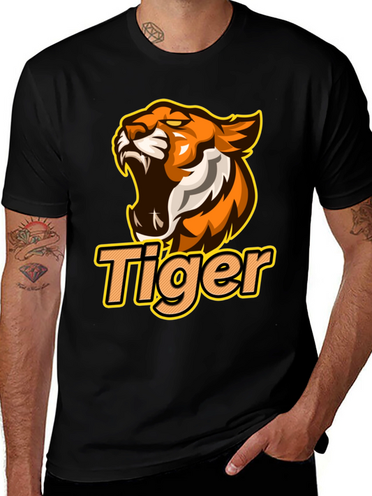 Tiger Graphic Black T-Shirt - Bold Design