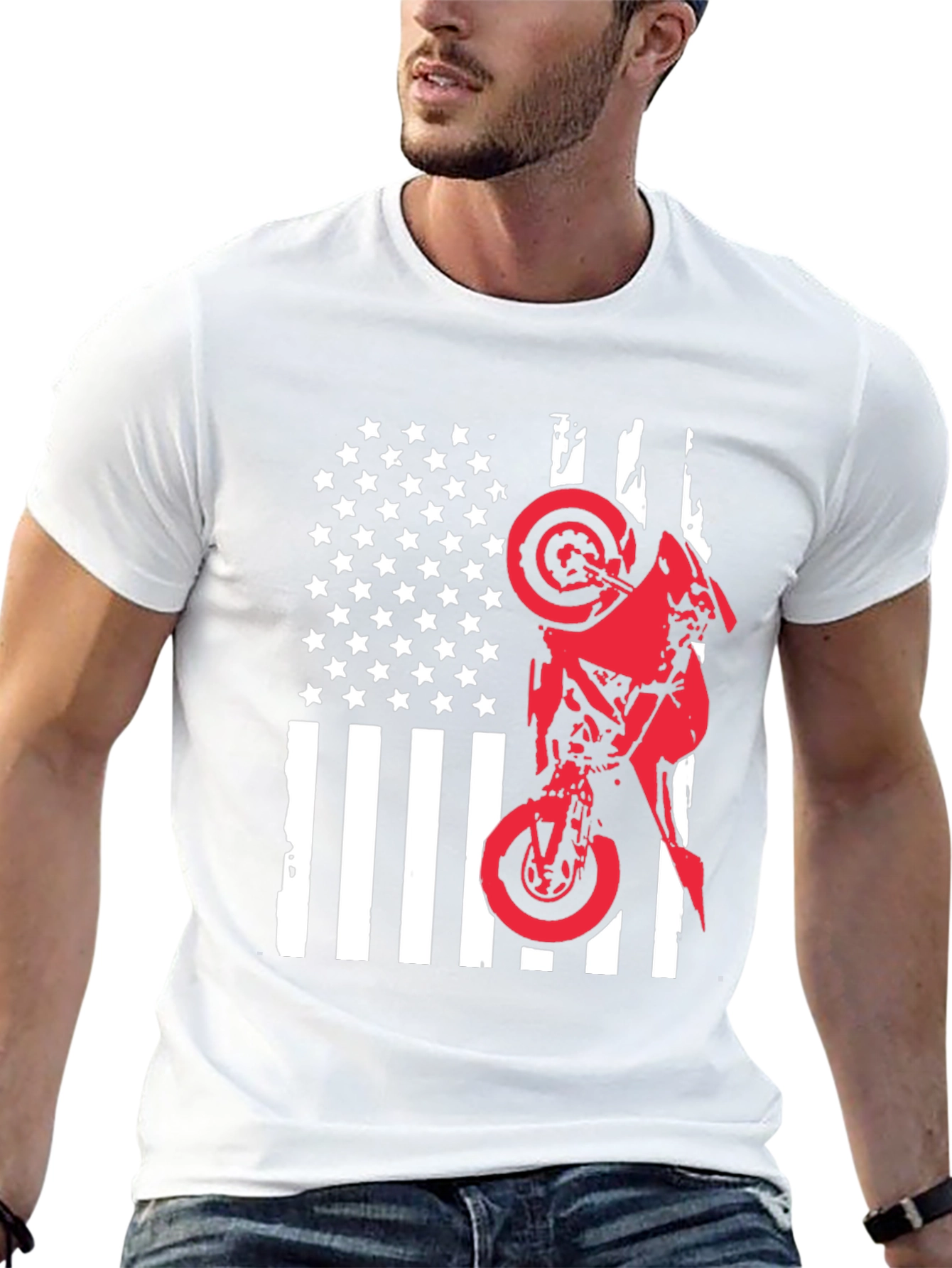 Moto USA Flag Graphic Tee