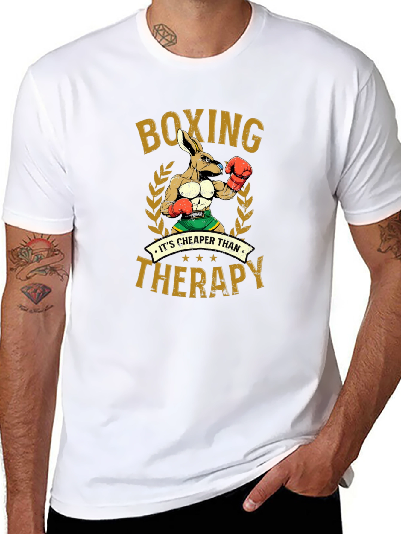 Boxing Kangaroo T-Shirt: Cheaper Than Therapy
