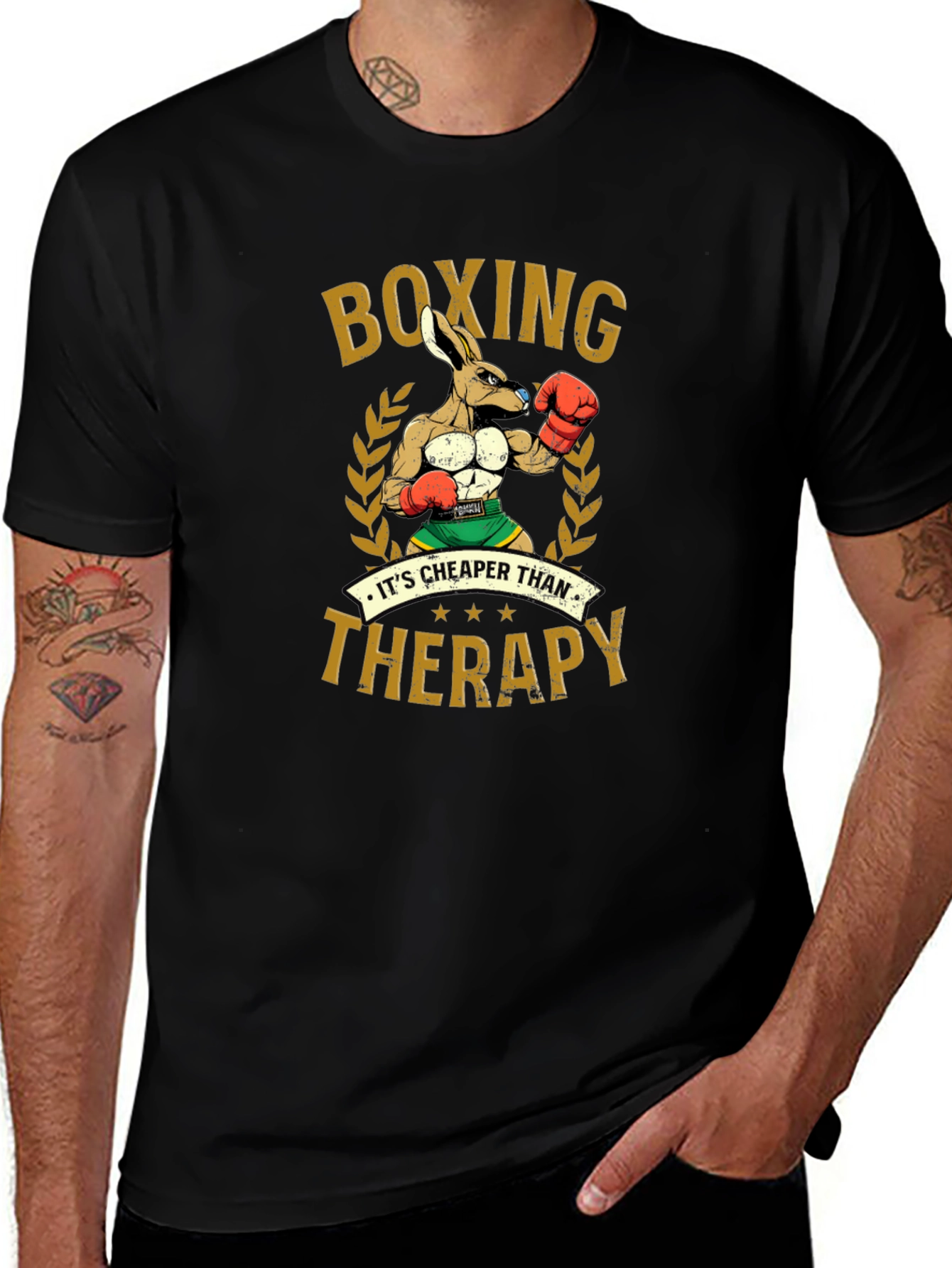 Boxing Kangaroo T-Shirt: Cheaper Than Therapy