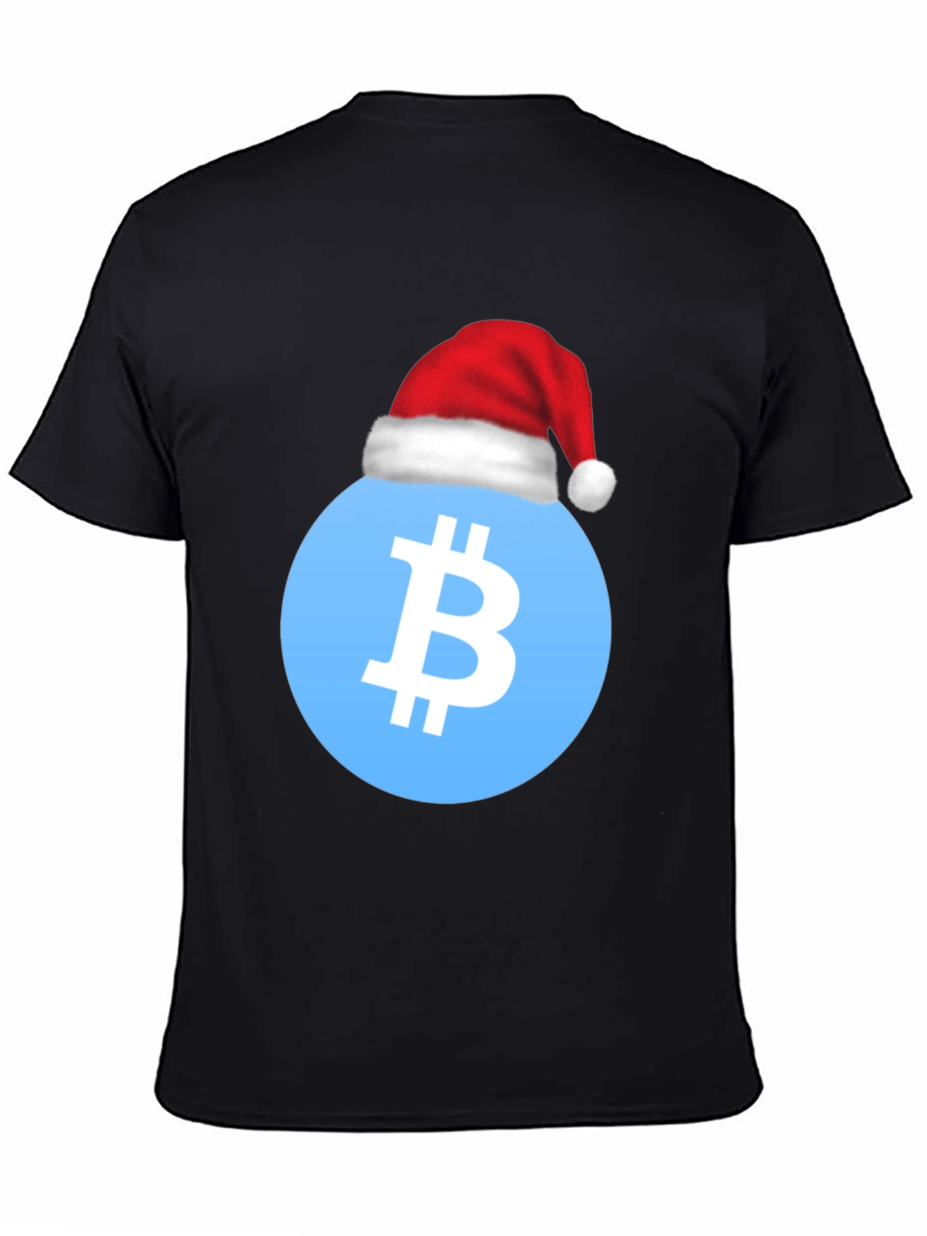 Bitcoin Santa Hat T-Shirt - Crypto Holiday Tee
