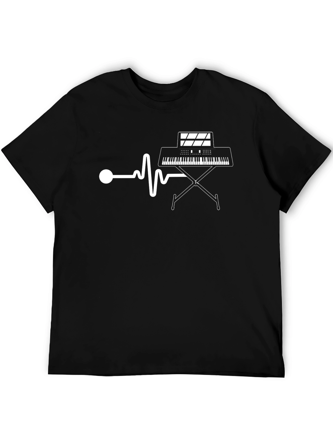 Keyboard Heartbeat Graphic Tee - Music Lovers T-Shirt