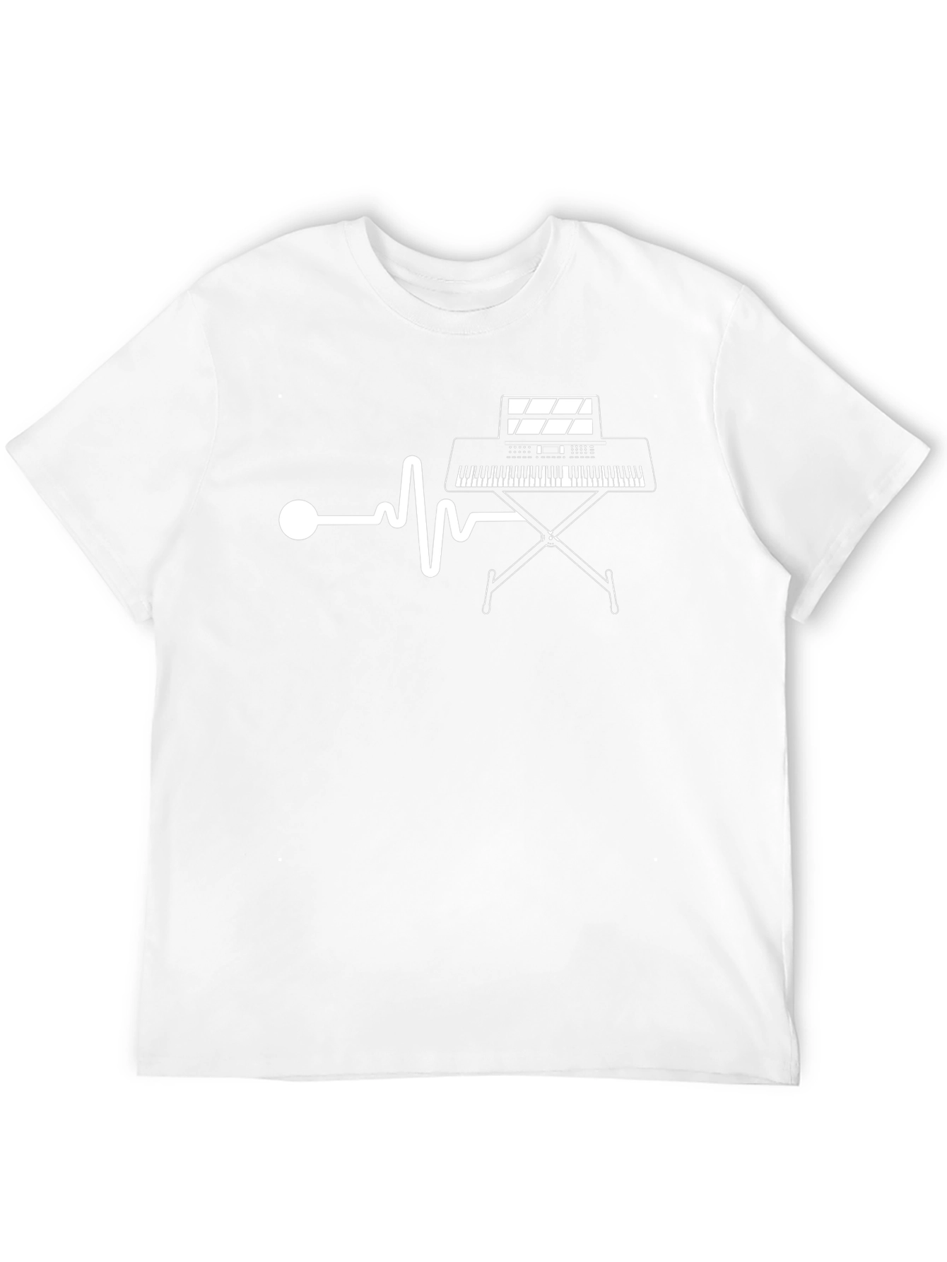 Keyboard Heartbeat Graphic Tee - Music Lovers T-Shirt