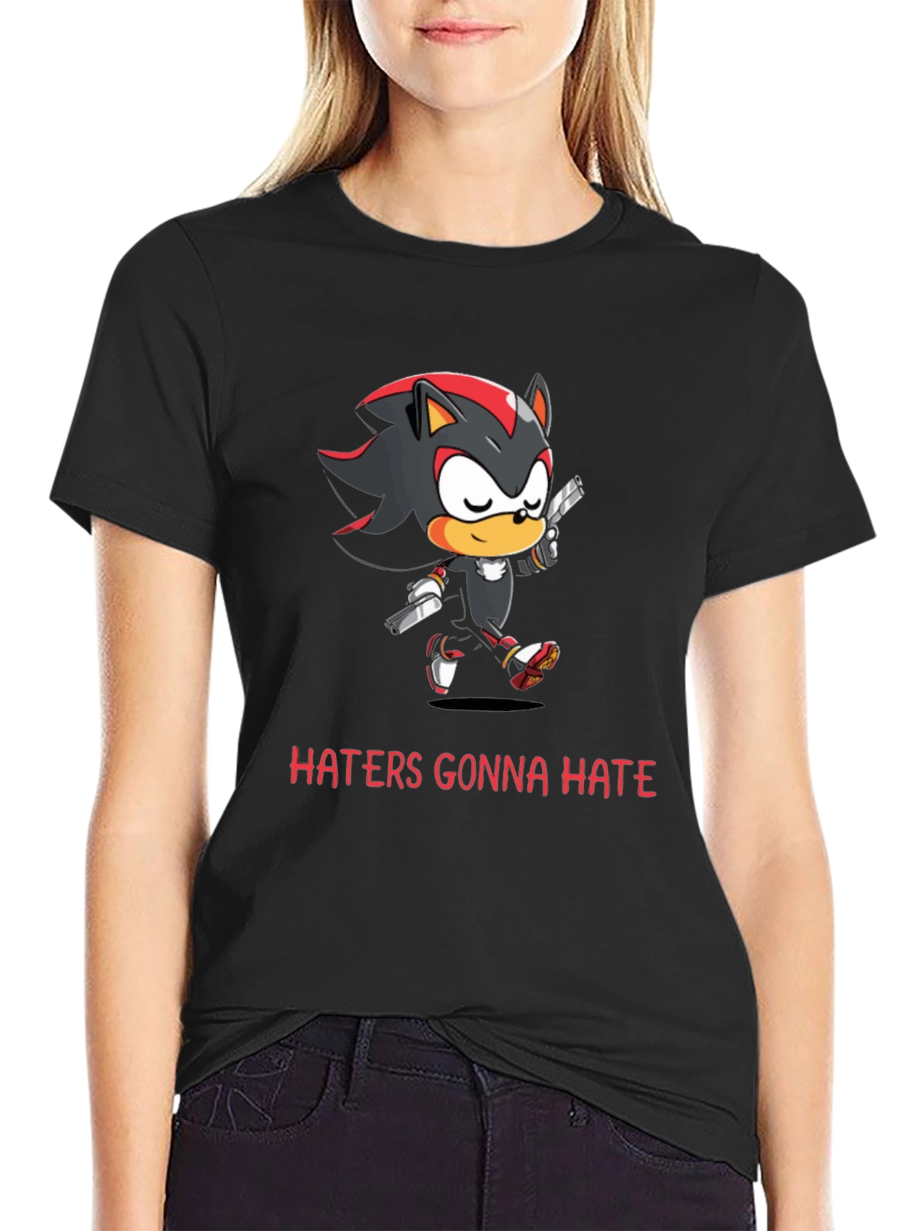 Shadow the Hedgehog Haters Gonna Hate Black T-Shirt