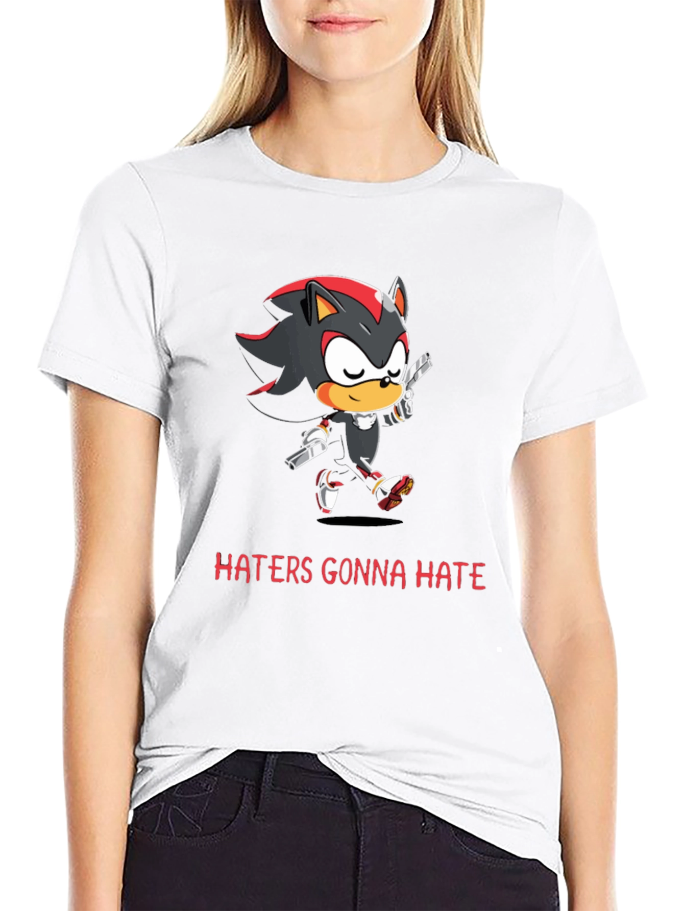Shadow the Hedgehog Haters Gonna Hate Black T-Shirt