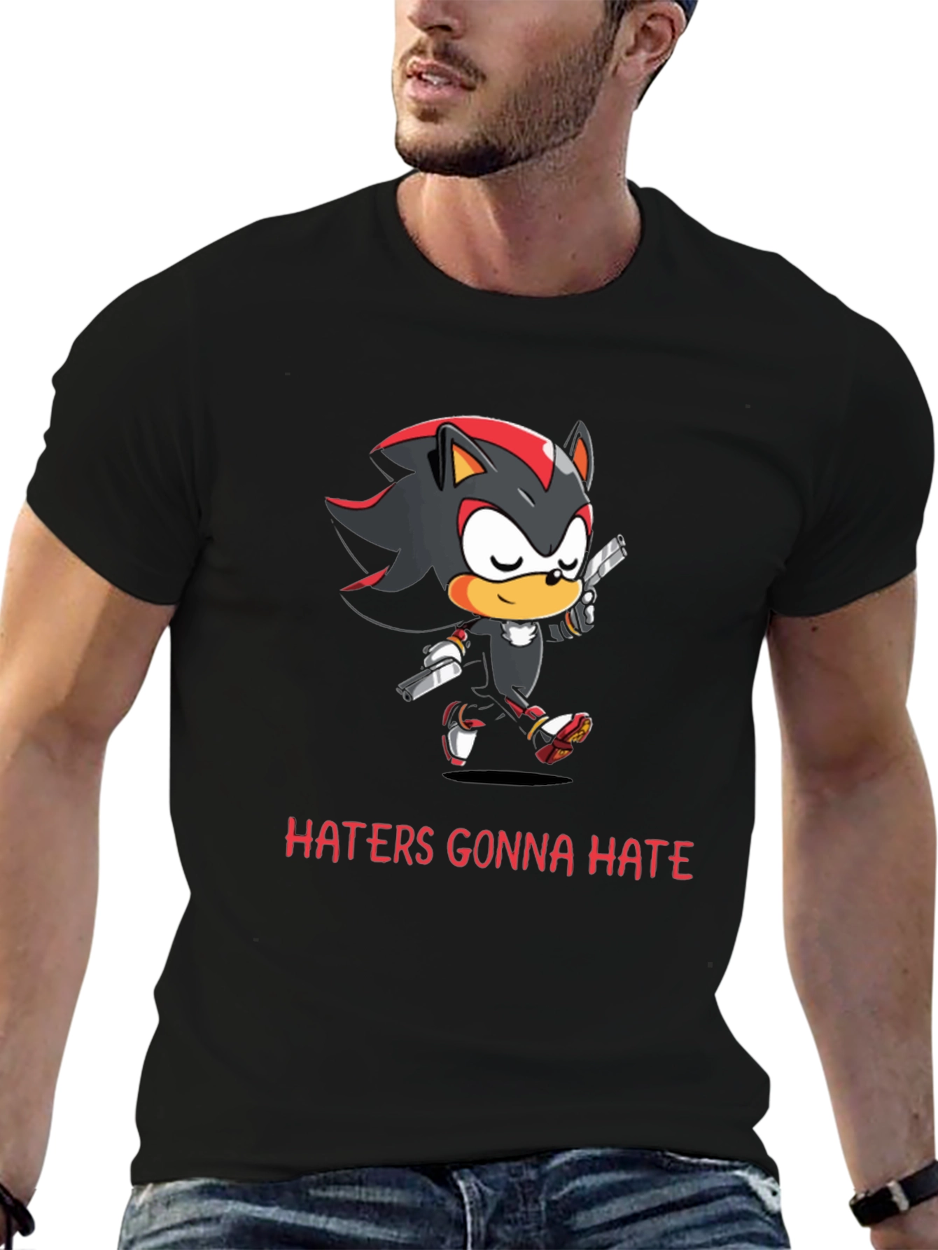 Shadow the Hedgehog Haters Gonna Hate Black T-Shirt