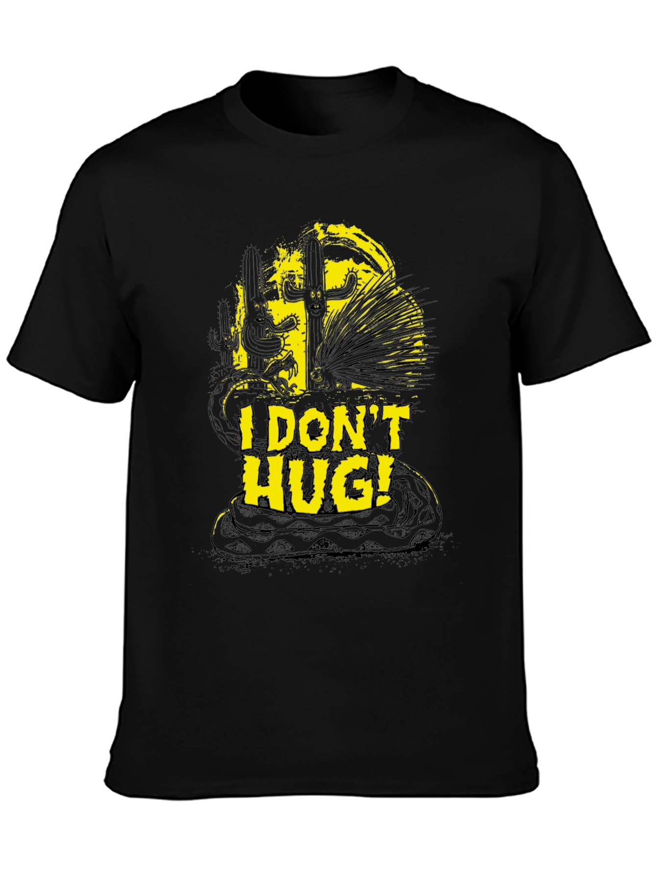 I Dont Hug T-Shirt Snake Cactus Graphic Novelty