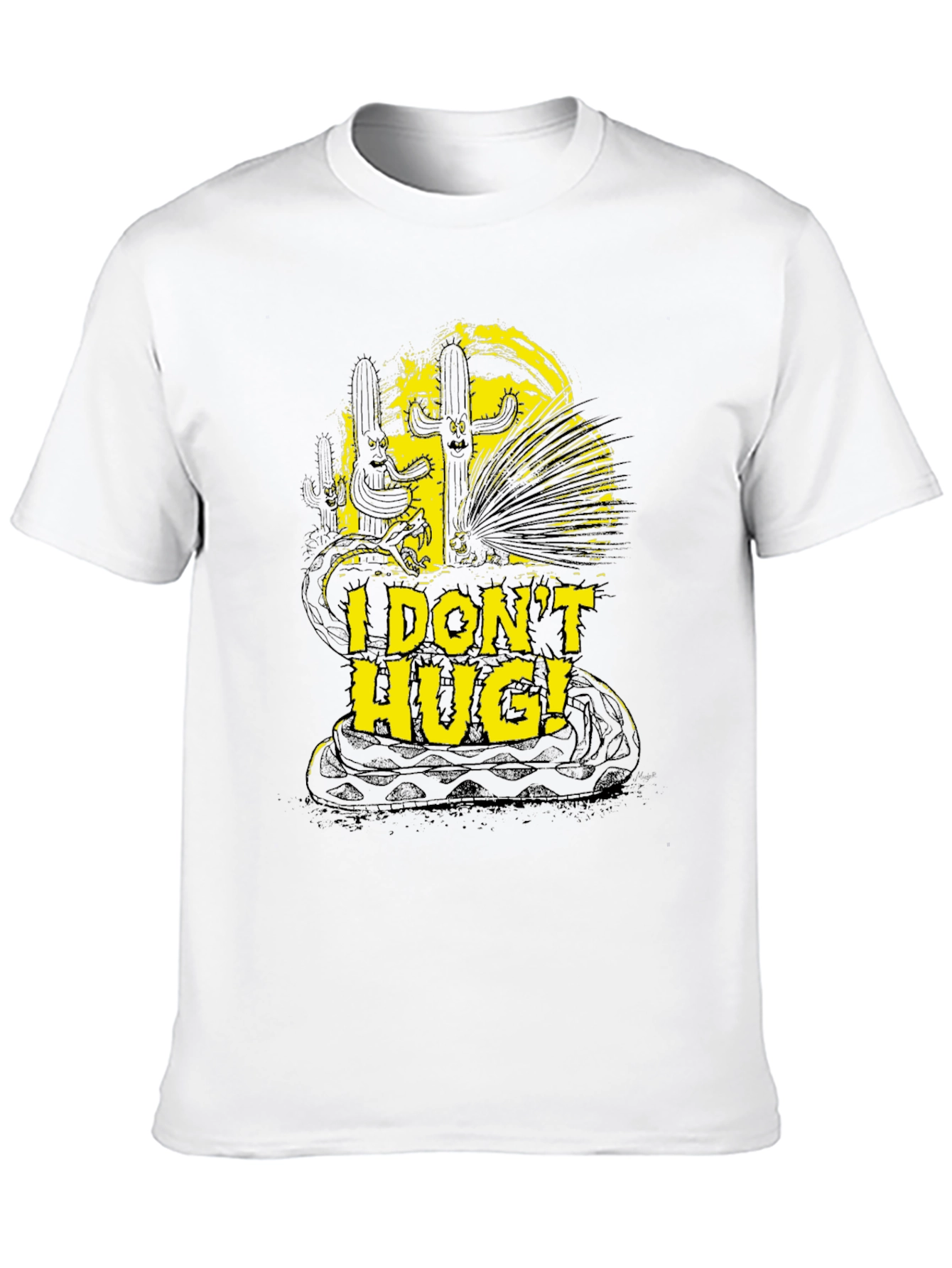 I Dont Hug T-Shirt Snake Cactus Graphic Novelty