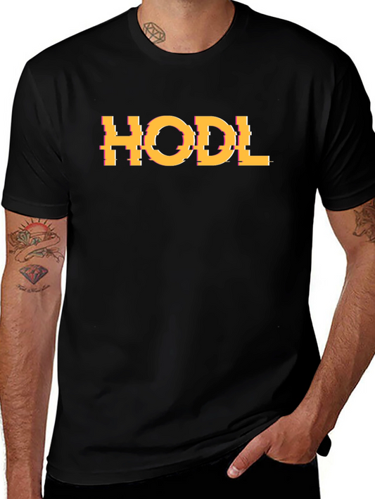 HODL Glitch Graphic Tee - Crypto Enthusiast T-Shirt