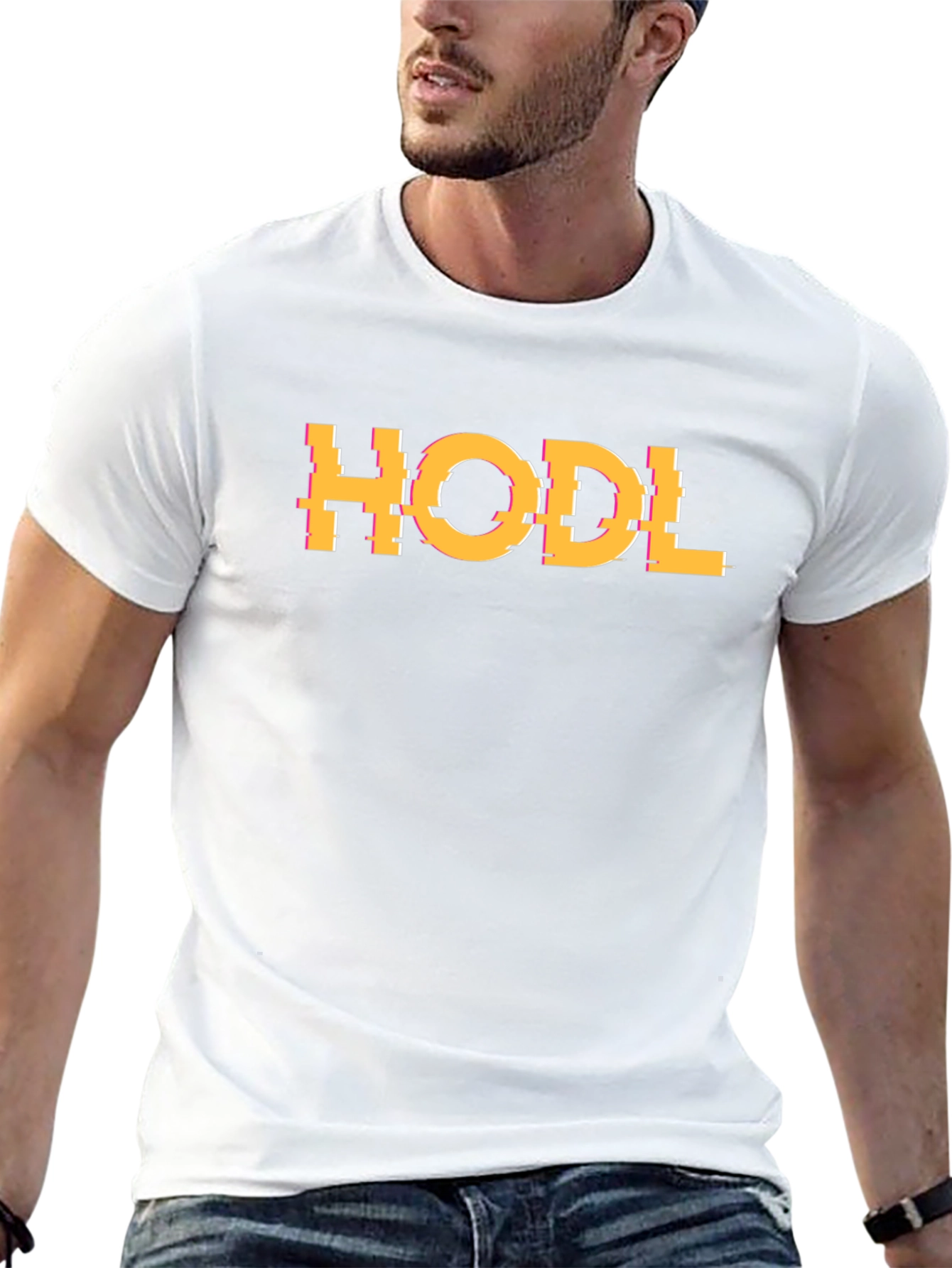 HODL Glitch Graphic Tee - Crypto Enthusiast T-Shirt