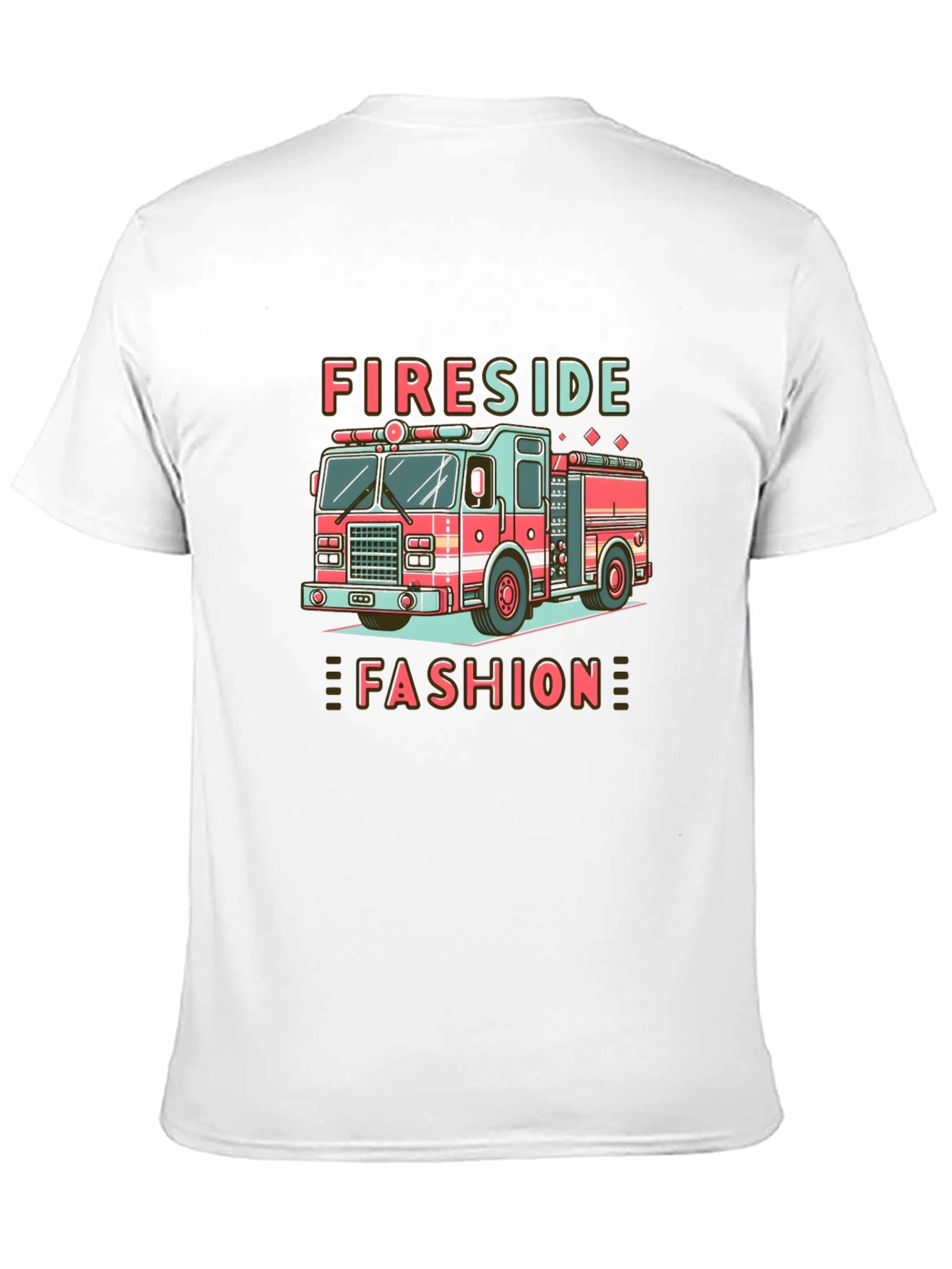 Fireside Fashion Graphic Tee - Firetruck Design