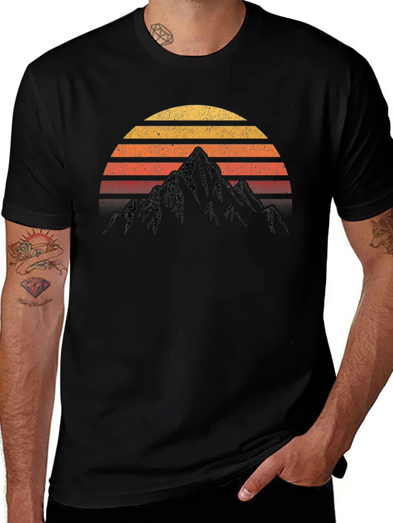 Retro Mountain Sunset T-Shirt