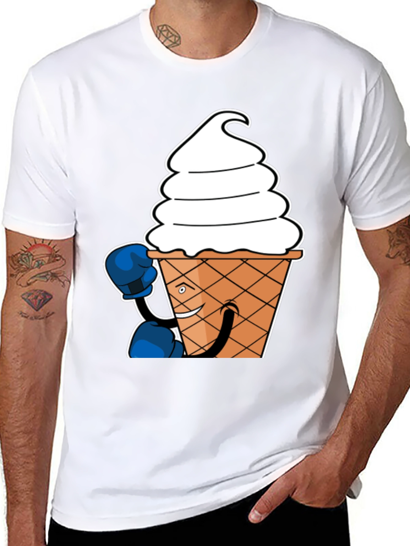 Ice Cream Boxer Graphic T-Shirt